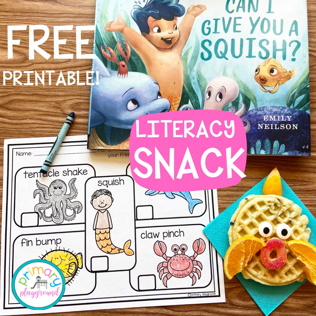 Primary - Today's literacy snack read-aloud is Can I Give You A Squish? In this book, Kai is a ...