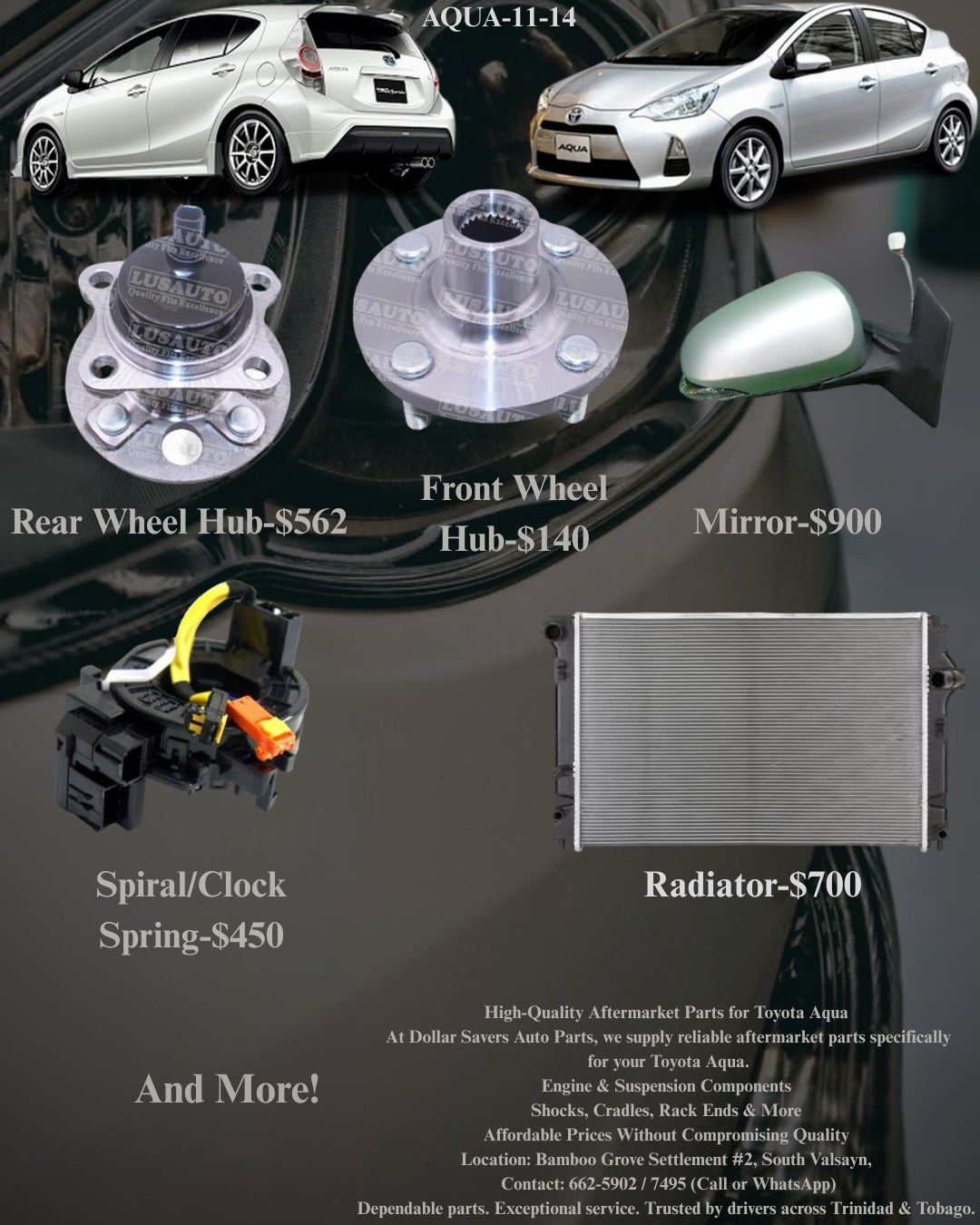 High-Quality Aftermarket Parts for Toyota Aqua** At **Dollar