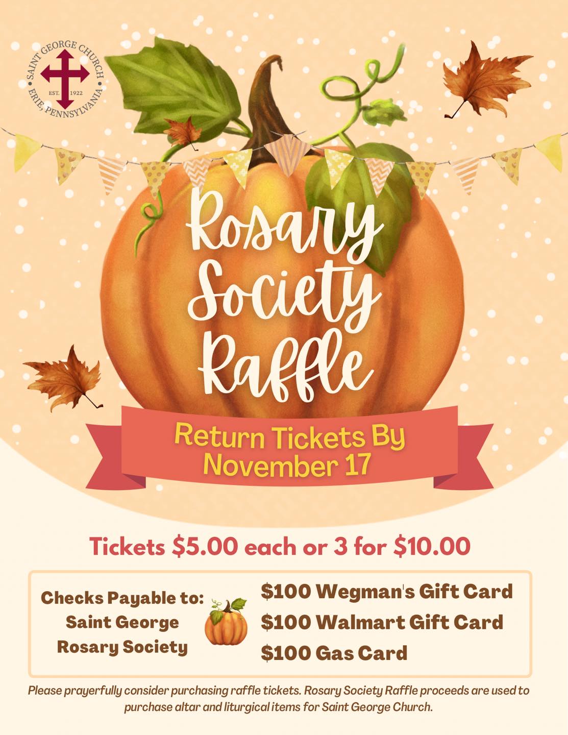 Saint - 🙏 Rosary Society Raffle 🙏 Please prayerfully consider ...