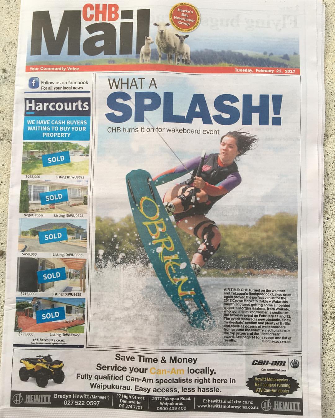 Backpaddock Lakes - Thank you CHB Mail for the awesome front cover spot ...
