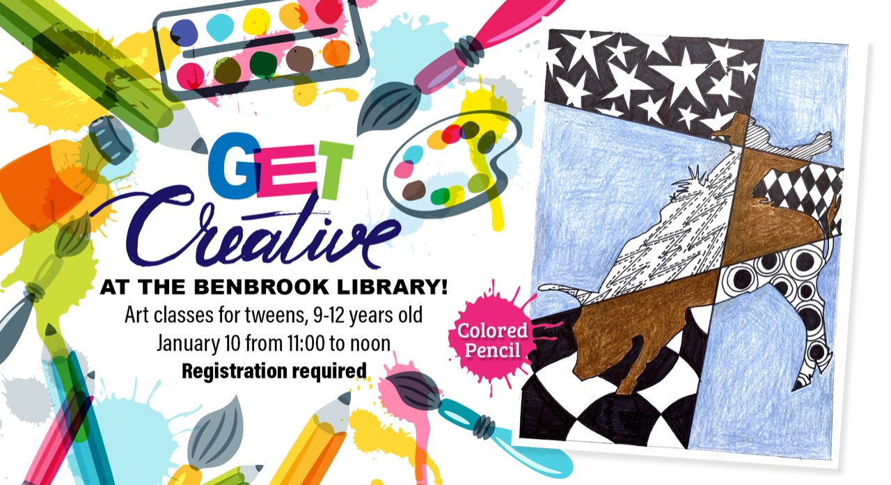 Benbrook - Create an abstract bull rider using colored pencils at the ...