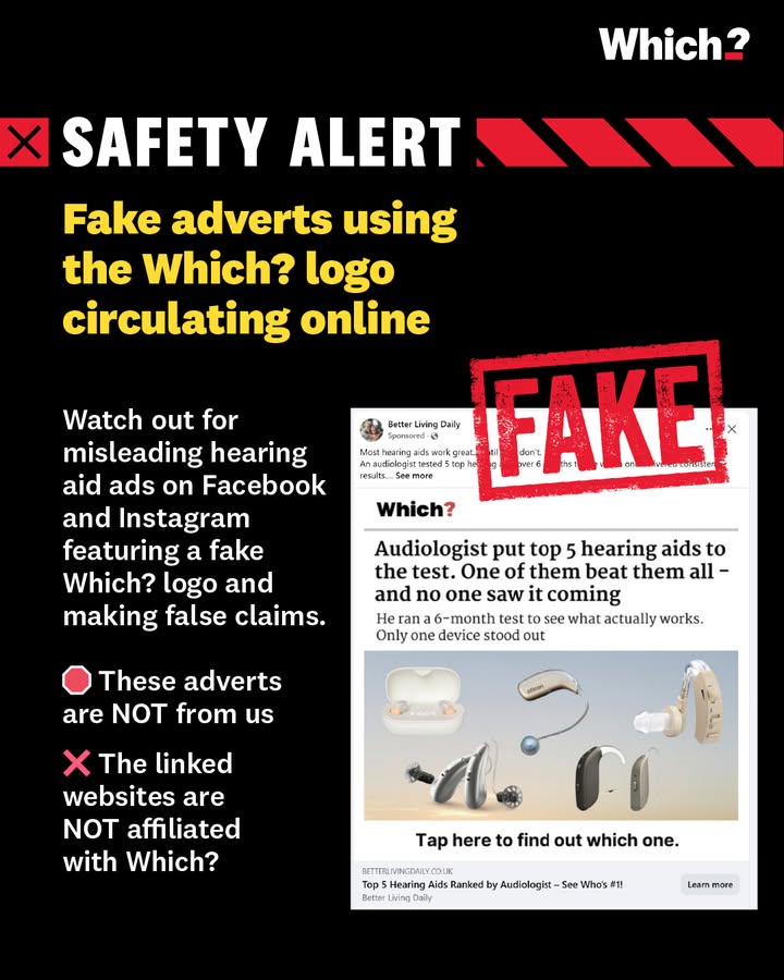 Which? - ⚠️ Safety alert: fake hearing aid adverts using... | Facebook