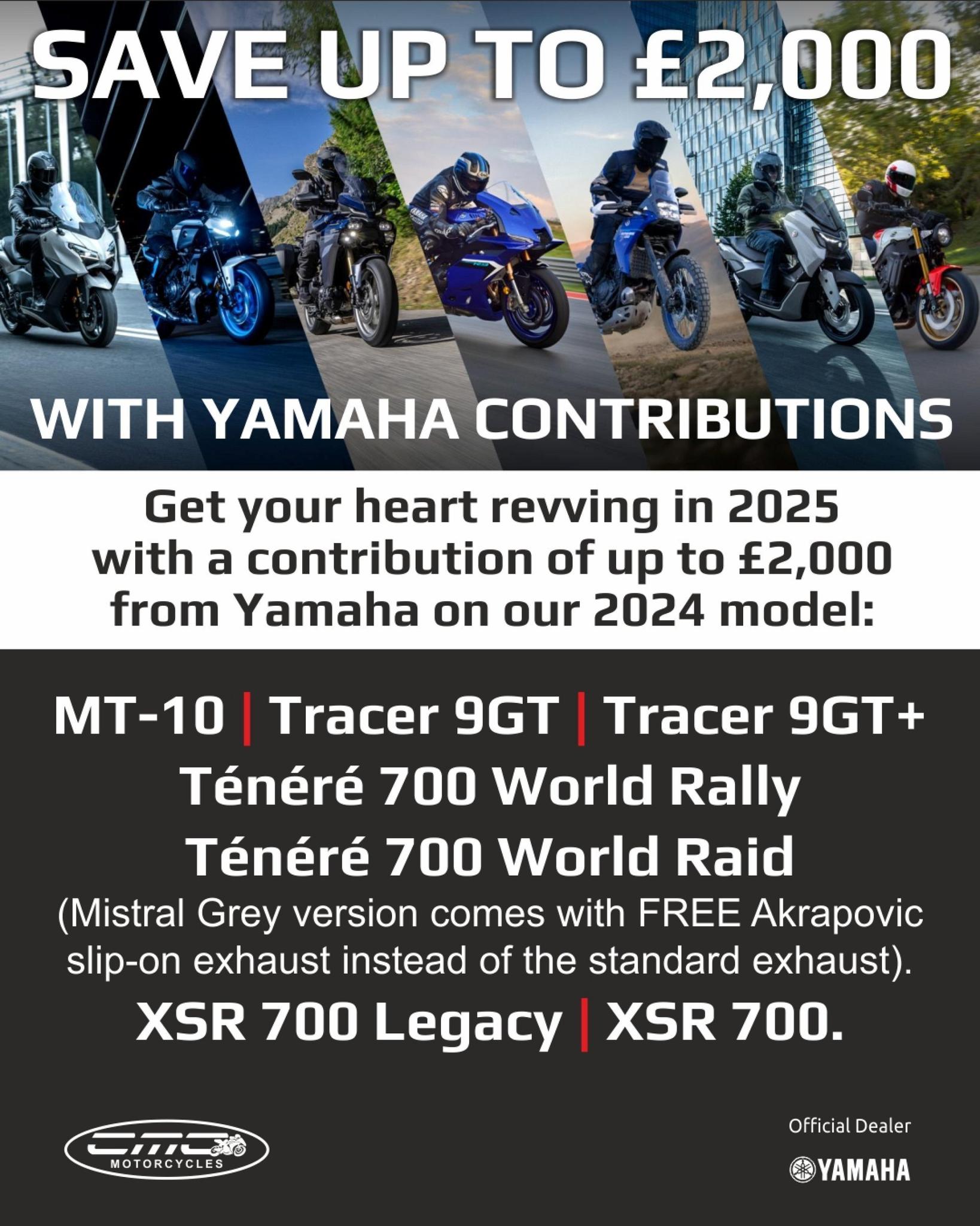 CMC - Get a Yamaha Contribution of £2,000 on our Yamaha MT-10, Tracer 9 ...