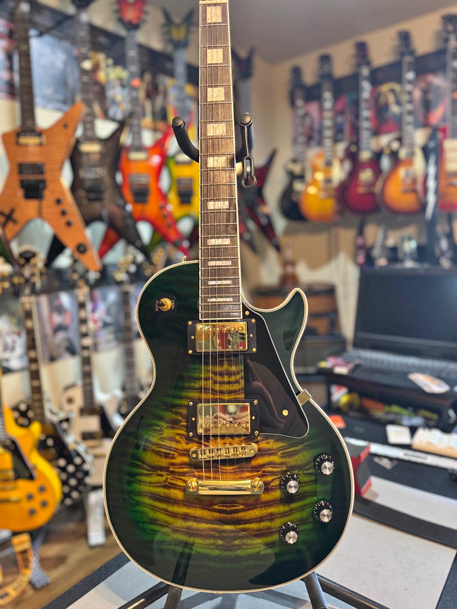 Chibson Custom LP Anaconda Burst Electric Guitar Small Pin Bridge Gold ...