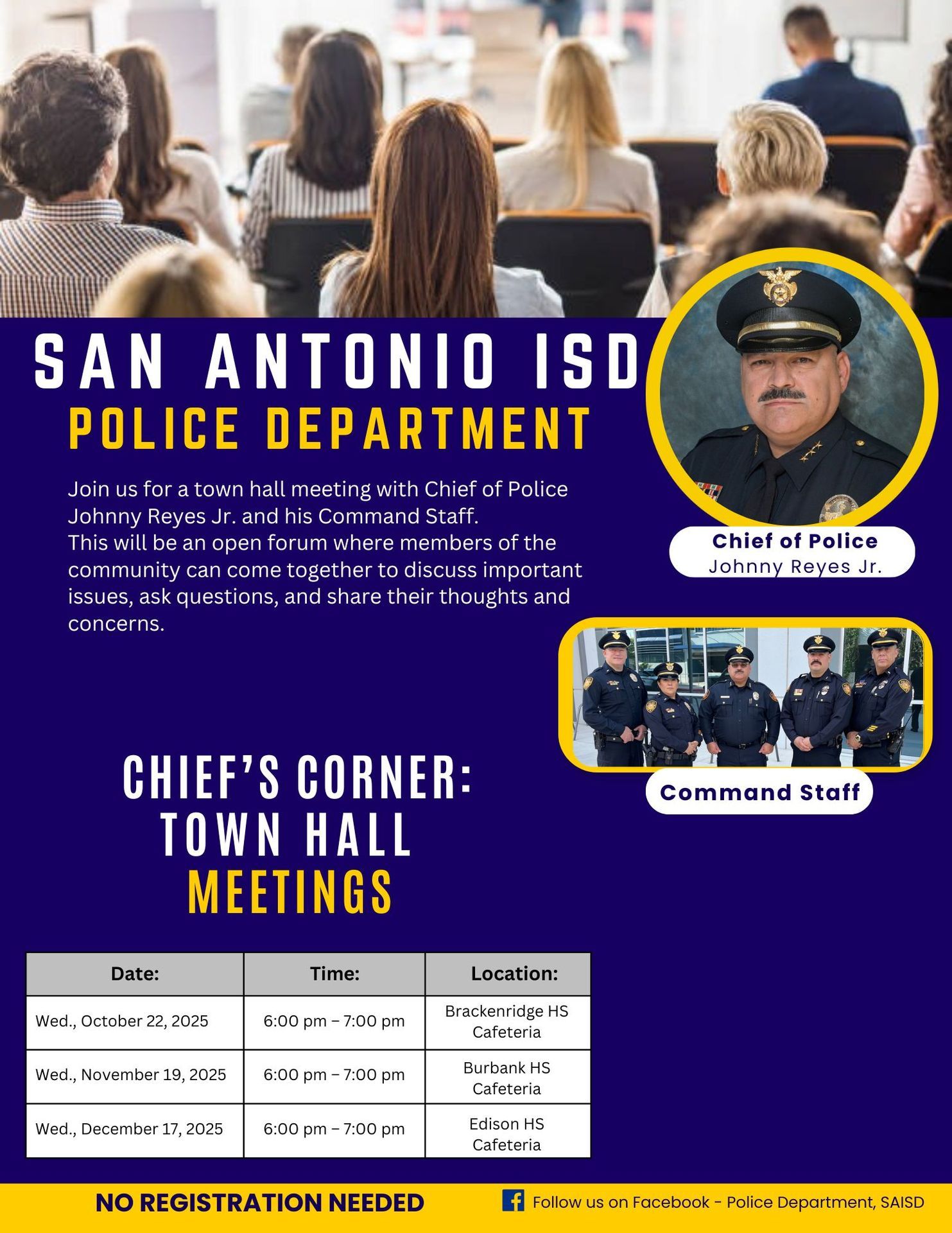 San - Join us for a town hall meeting with Chief of Police Johnny Reyes ...