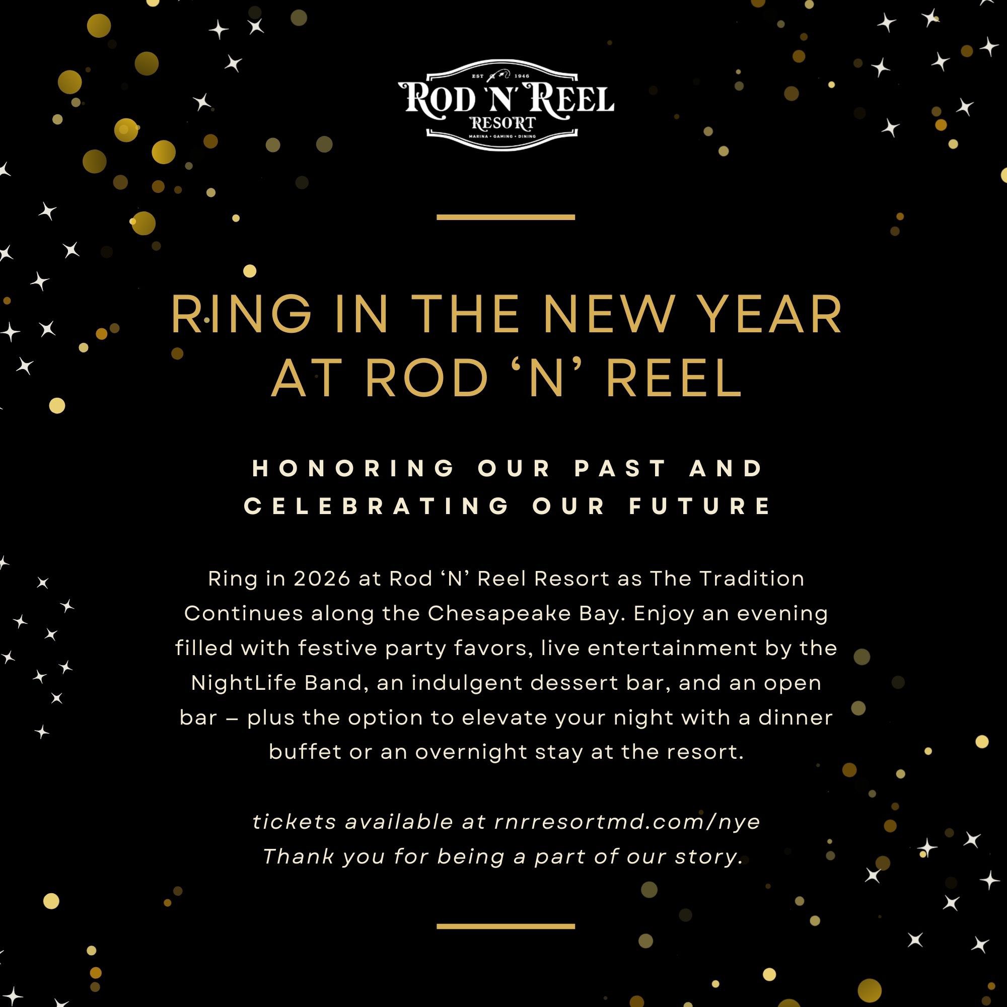 Two words. Open bar. 🥂 Celebrate... - Rod 'N' Reel Resort | Facebook