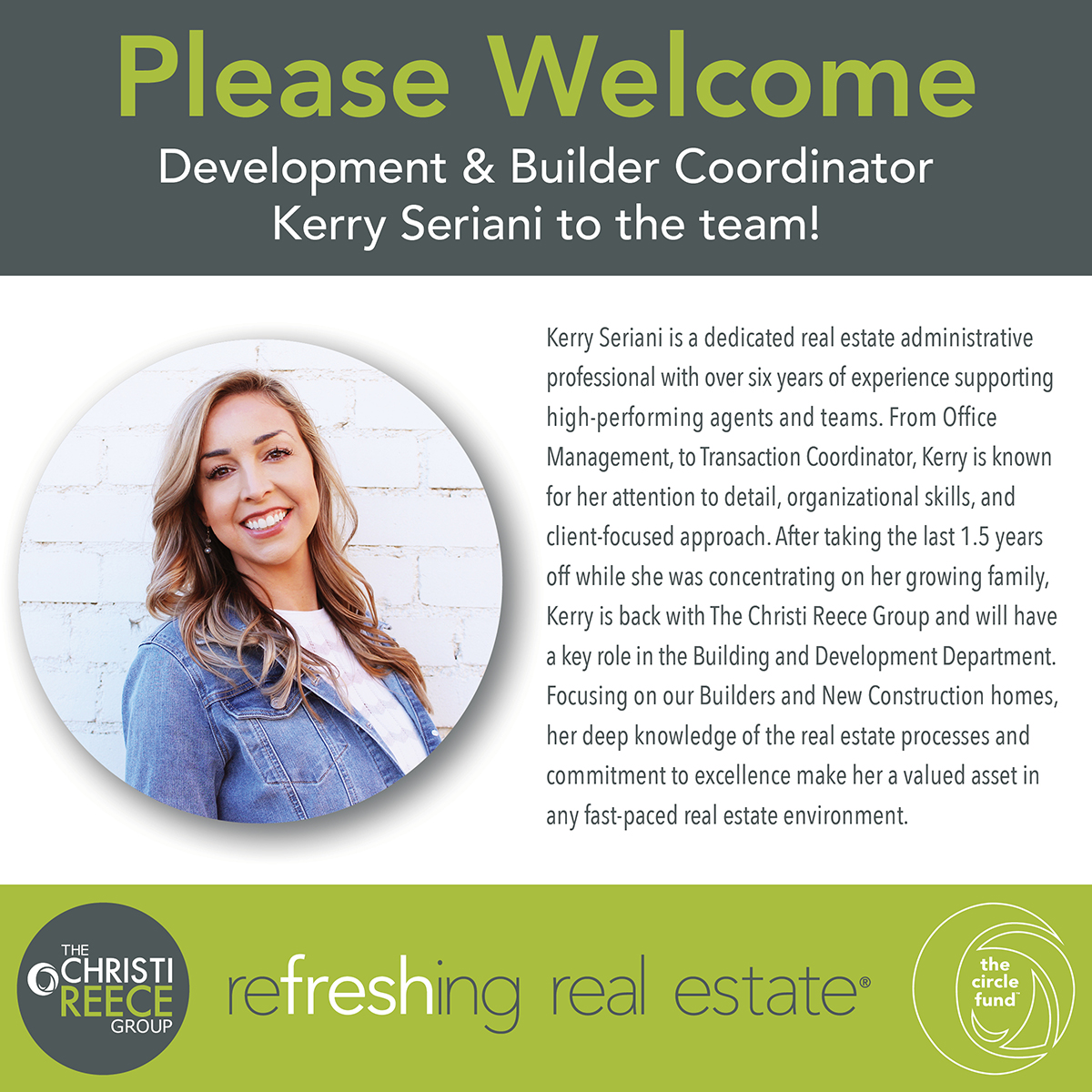 The Christi - We are excited to welcome Kerry (back) to the team! She ...