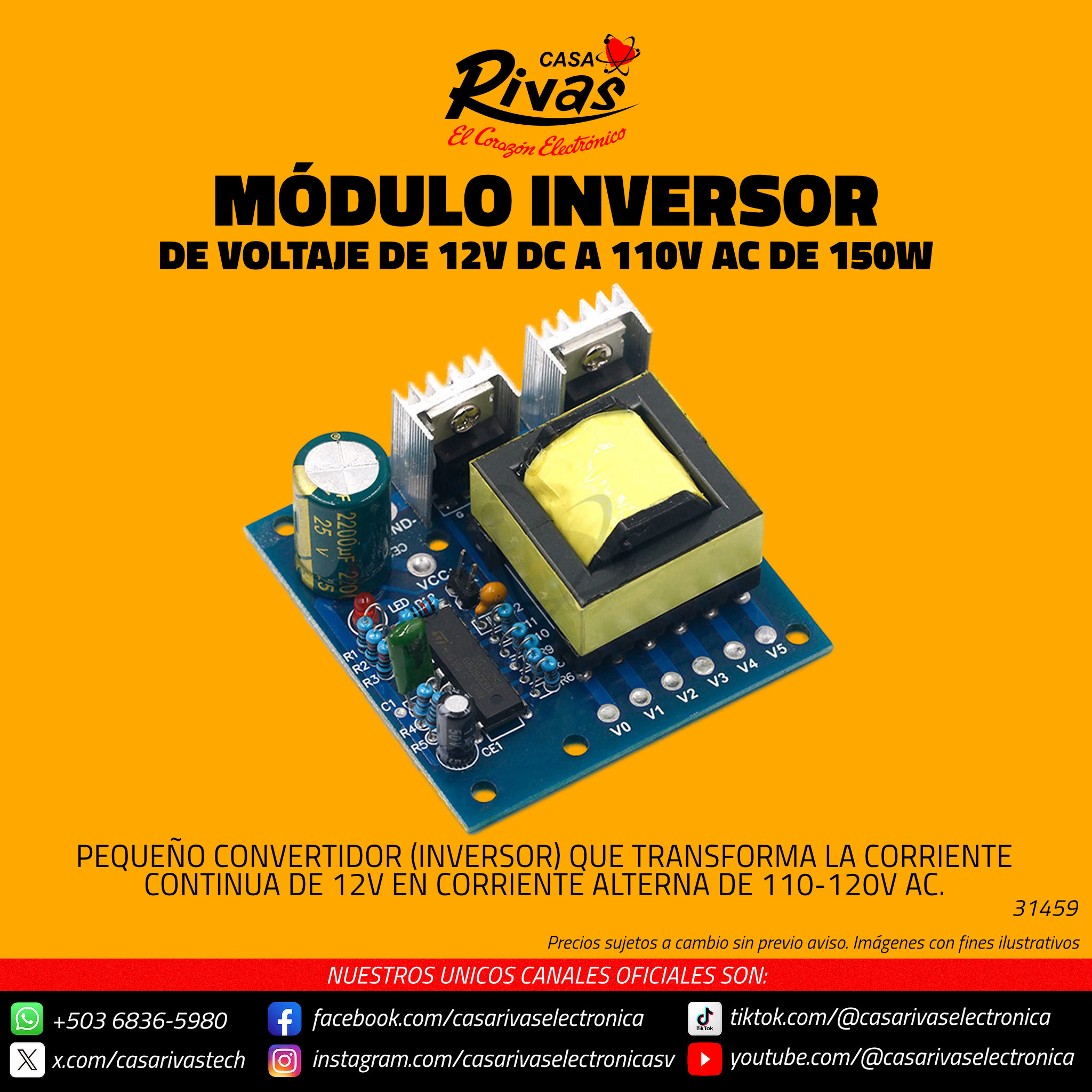 MODULO Inversor de voltaje 12V... - Casa Rivas Electrónica | Facebook