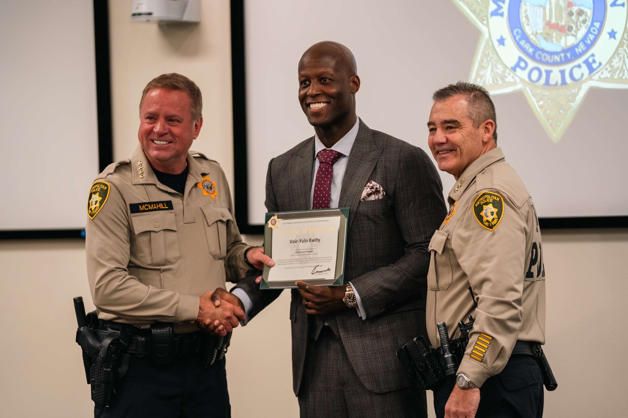 LVMPD - Pins & Promotions! Today, we gathered at LVMPD Headquarters for ...