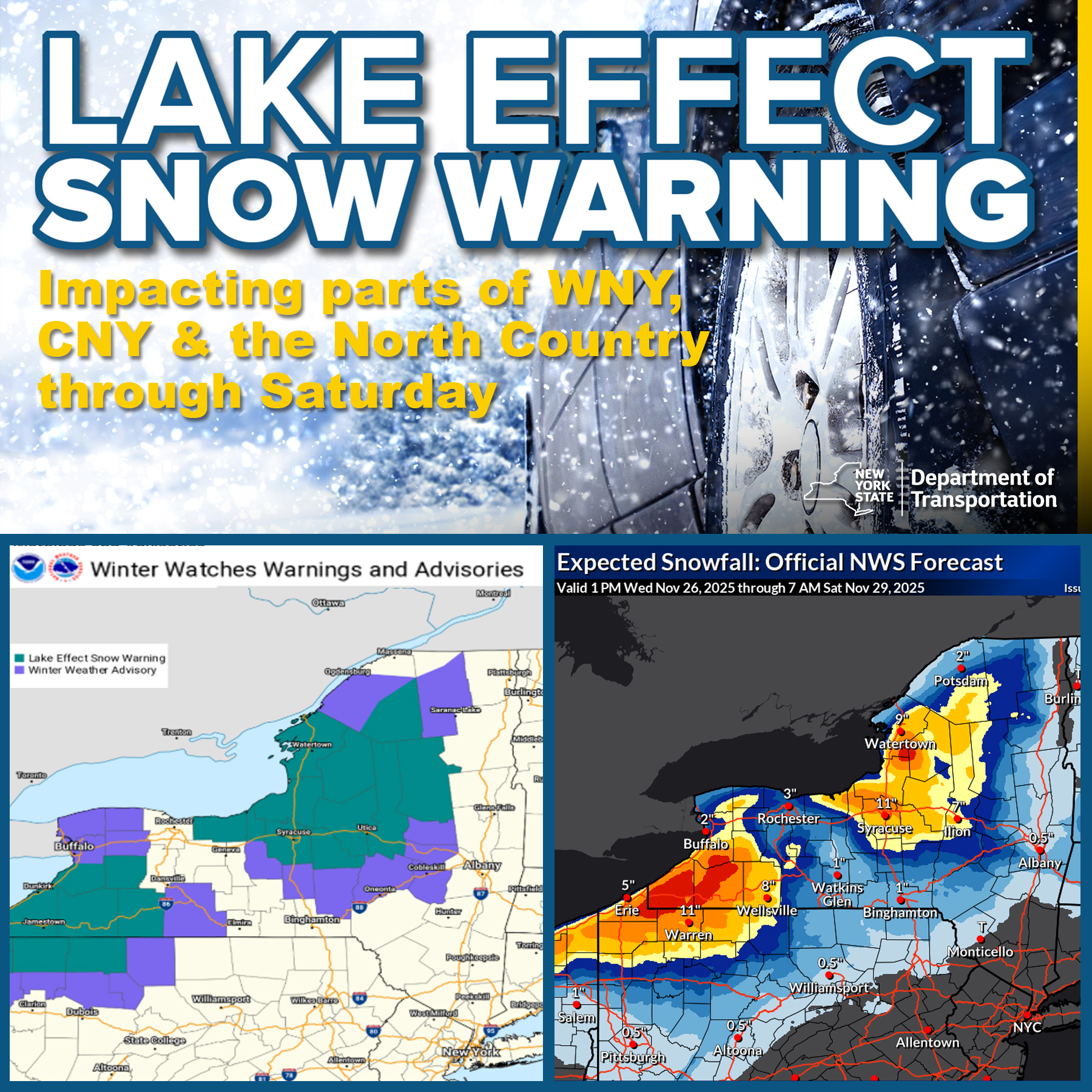 New - WINTER WEATHER ALERT - The first significant lake effect event of ...