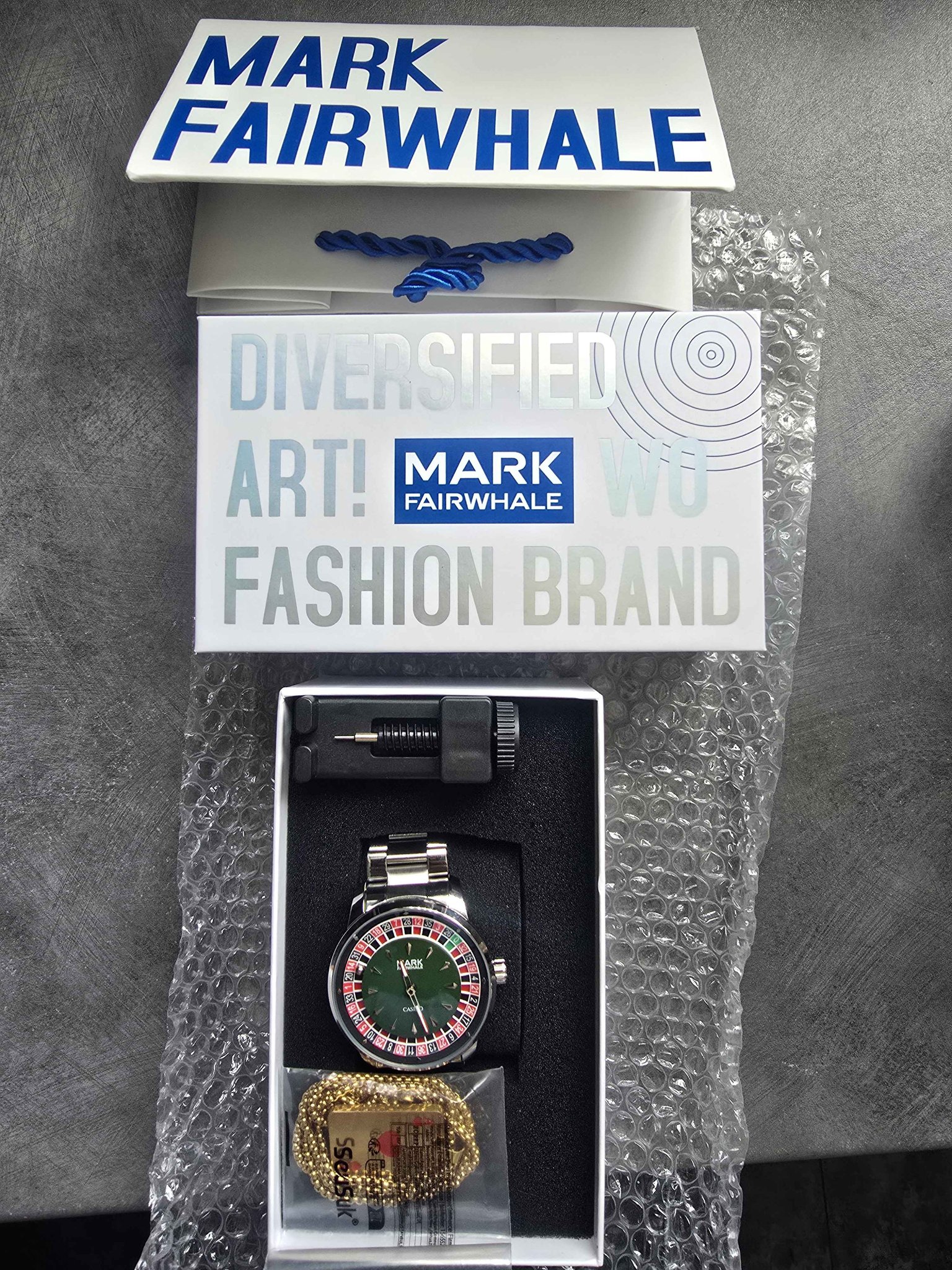 Mark Fairwhale Roulette spinning watch brand new and A hearts necklace ...
