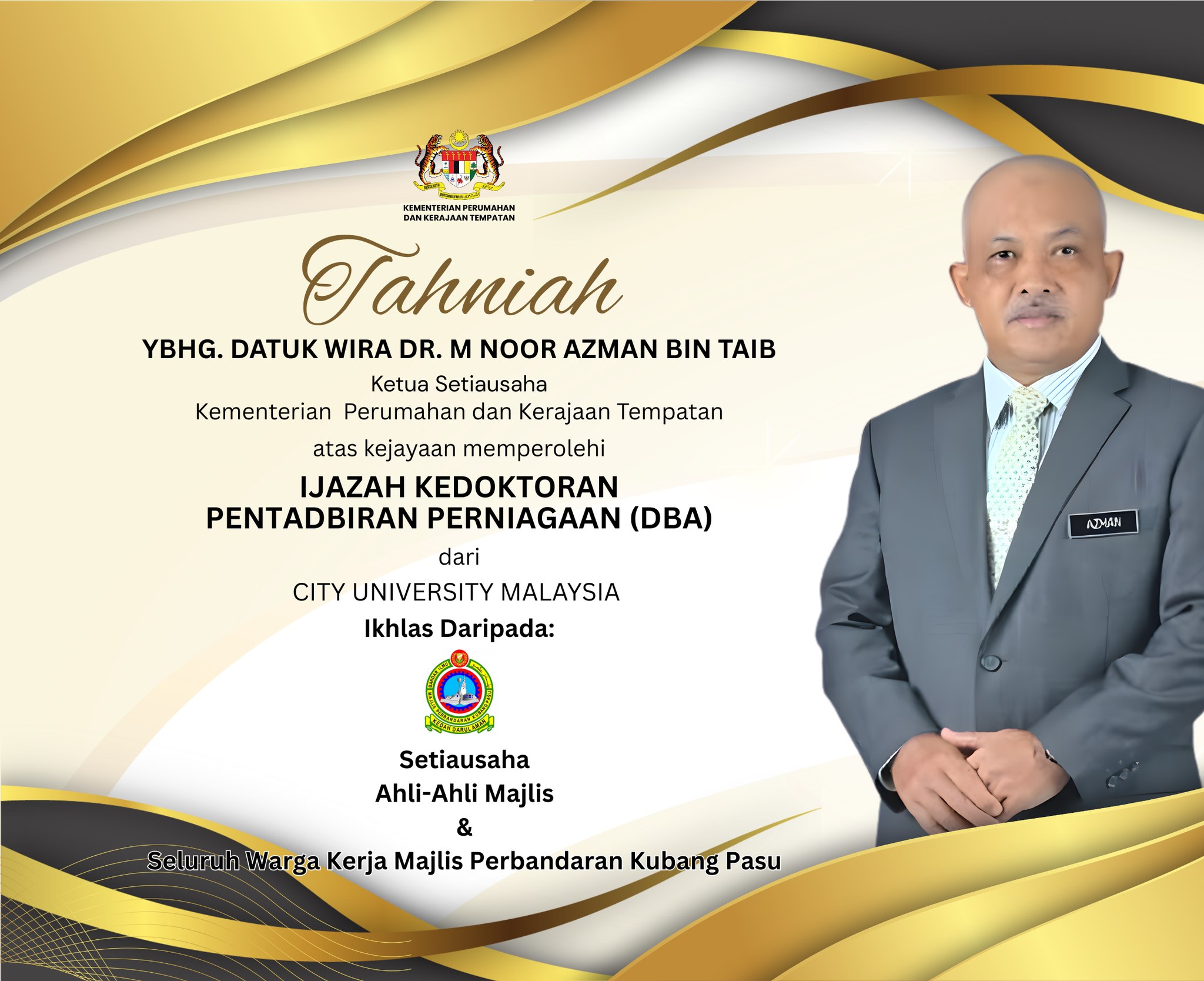 Majlis - Setinggi-tinggi ucapan tahniah diucapkan kepada YBhg. Datuk ...