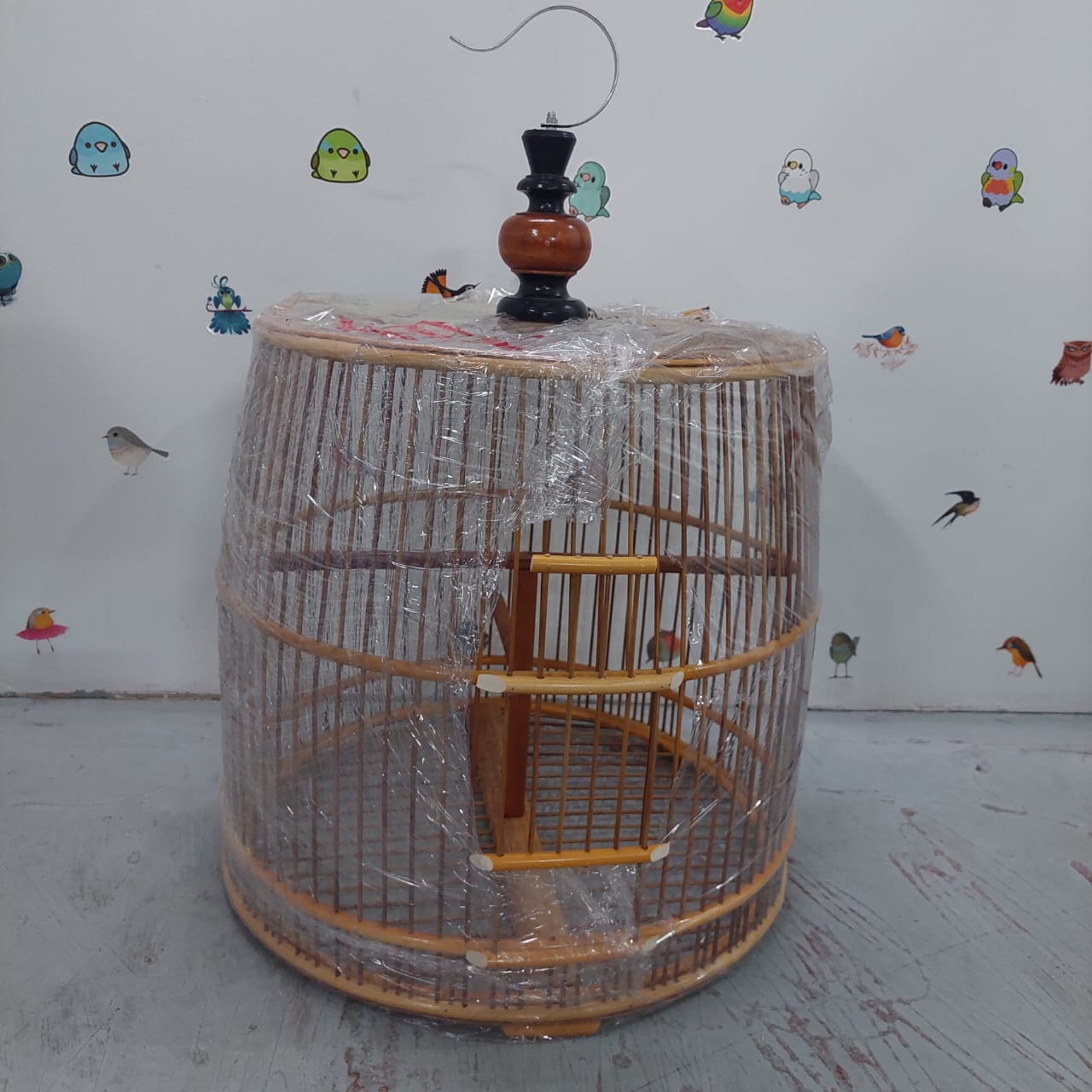 P3S - #E Round Bamboo Cage #M Sangkar Buluh Kayu Bulat #C 圆竹笼 19“ 1 ...