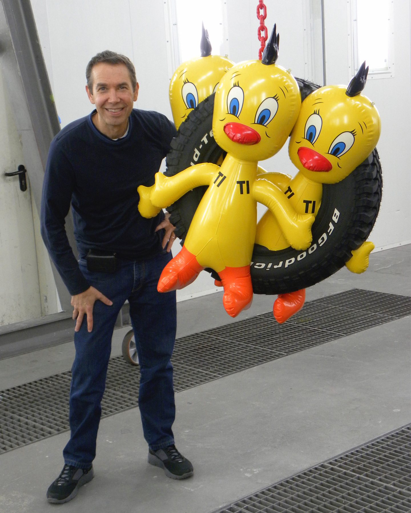 Jeff Koons' Titi Tire sculpture in polychromed aluminum