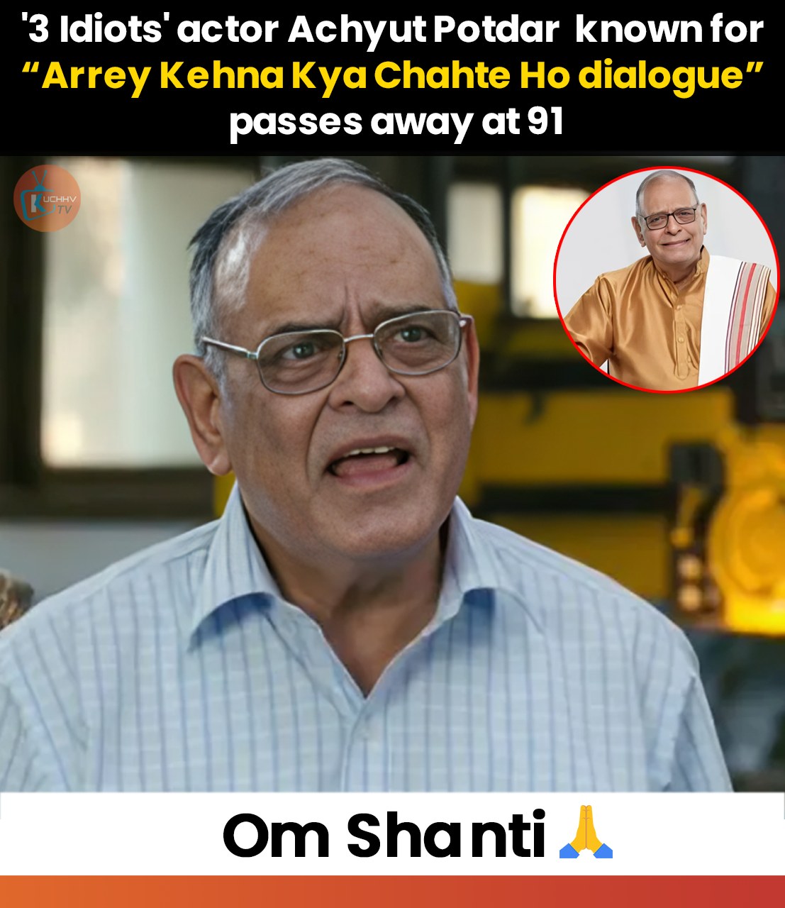 Kuchhv - Veteran actor Achyut Potdar, remembered for his “Kehna kya ...