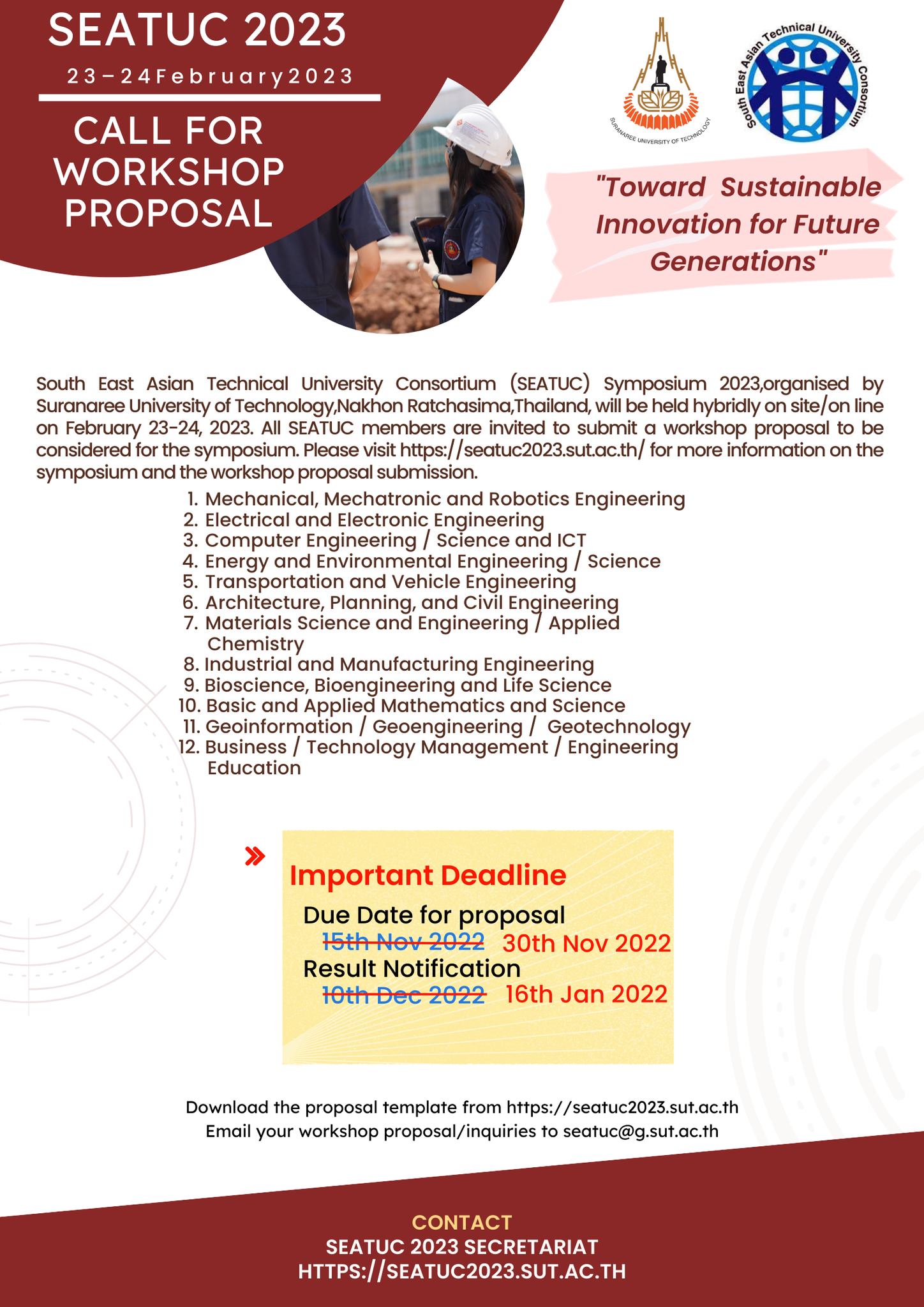 SUT - Call for Papers for SEATUC 2023 Suranaree University of ...