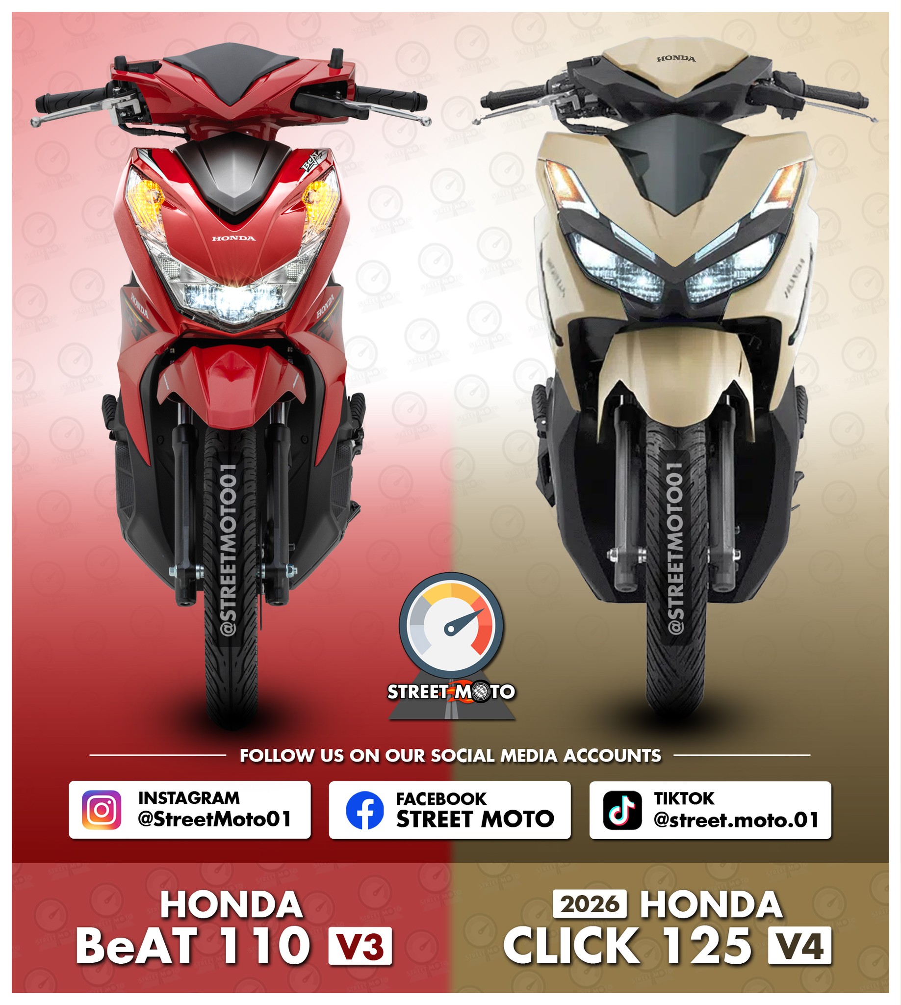 Street - Side-By-Side Comparisons: Honda BeAT 110 V3 vs. New 2026 Honda ...