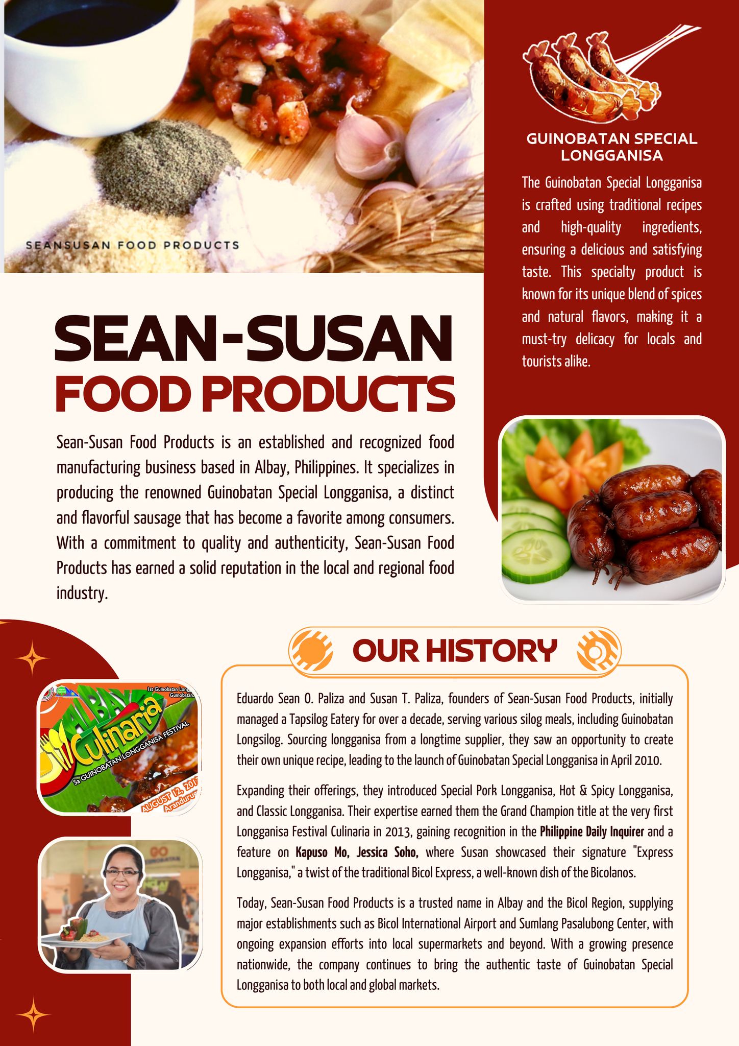 Sean-Susan Food Products Guinobatan Special Longganisa | Guinobatan