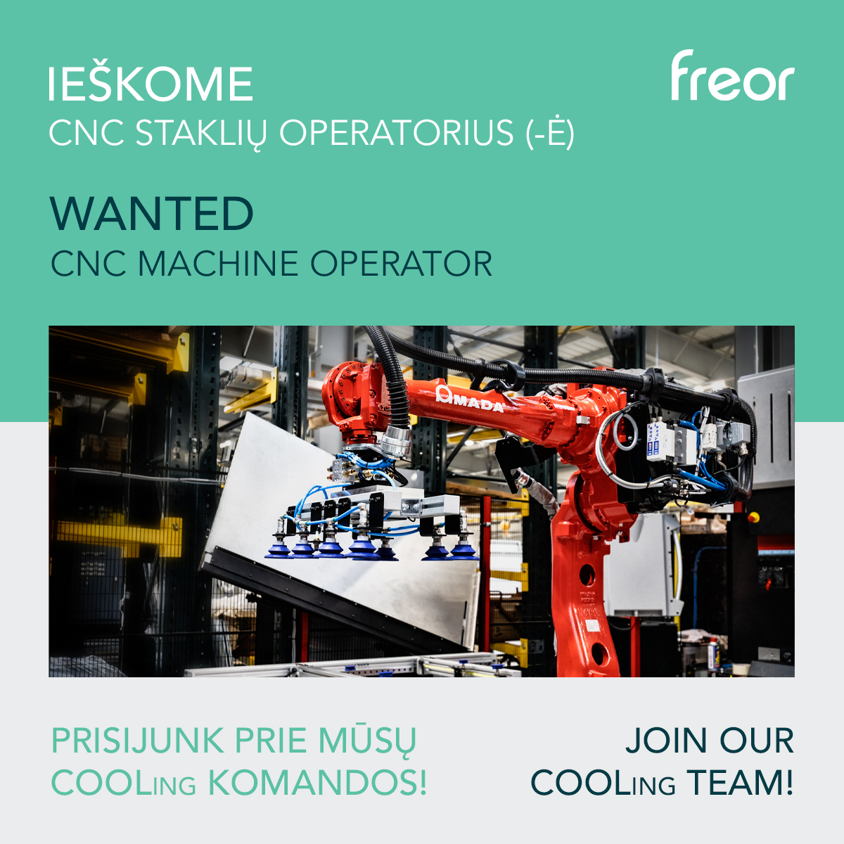 FREOR - 🇱🇹 | 👷 Ieškome CNC staklių operatoriaus (-ės) - patirtis ...