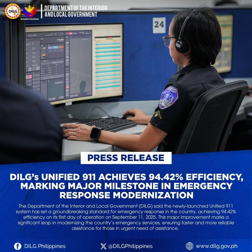 RPN - DILG UNIFIED 911 NAKAKAB-OT OG 94.42% NGA KALAMBOAN SA SERBISYO ...