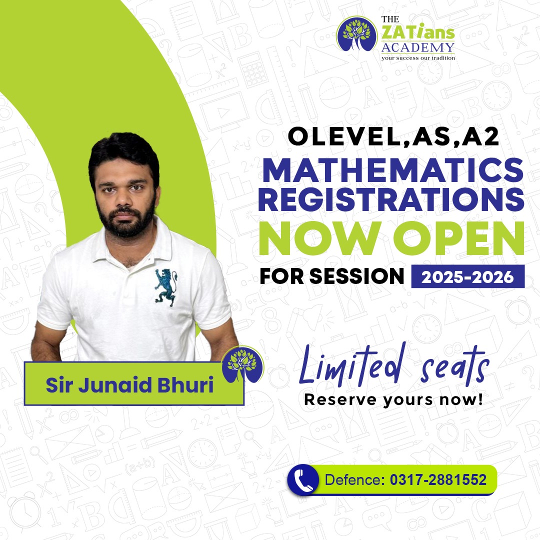 The ZATians’ - Registrations are now open for Sir Junaid Bhuri O Level ...