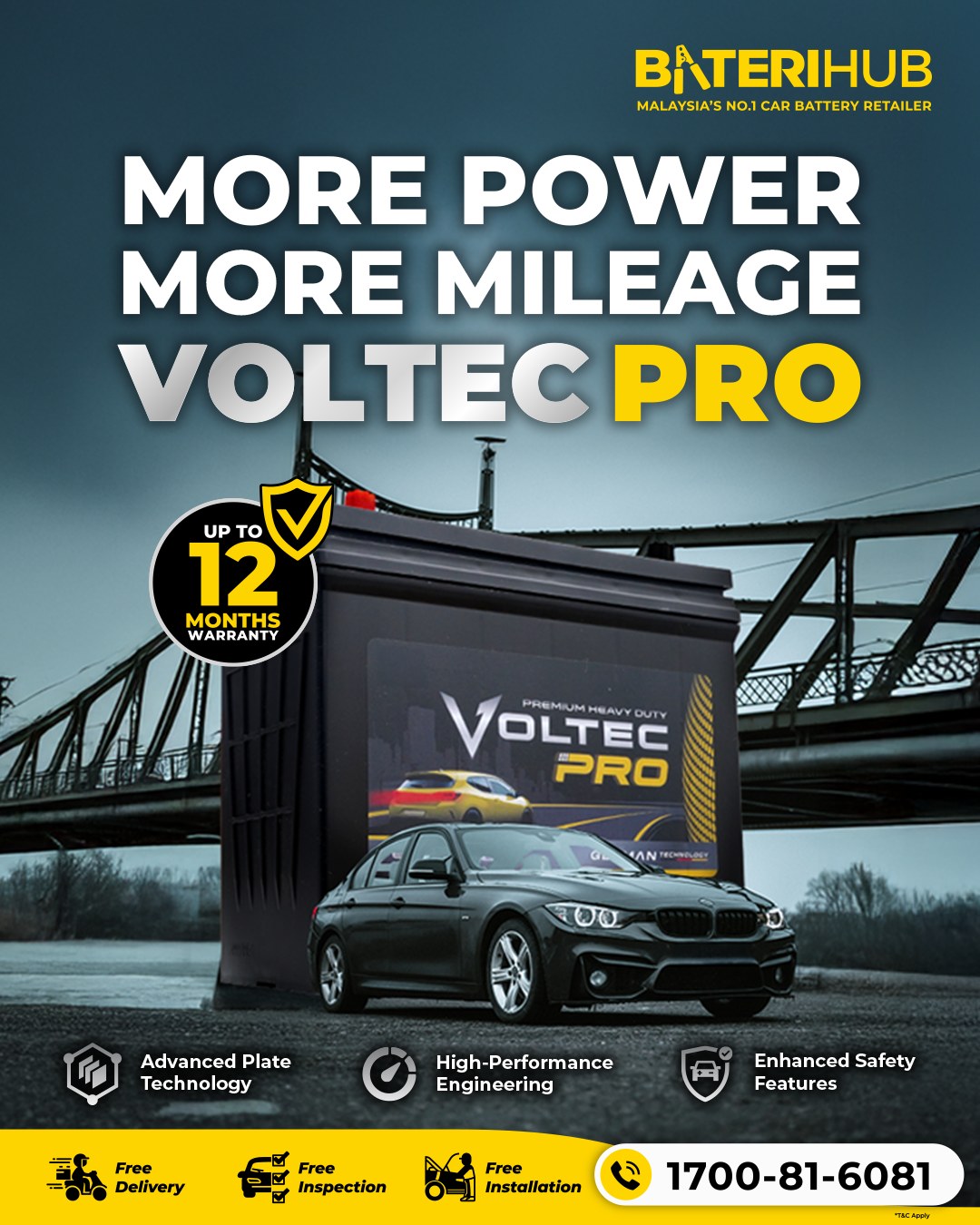 BateriHub - 🚗 VOLTEC PRO – More Power, More Mileage! Car battery kong ...