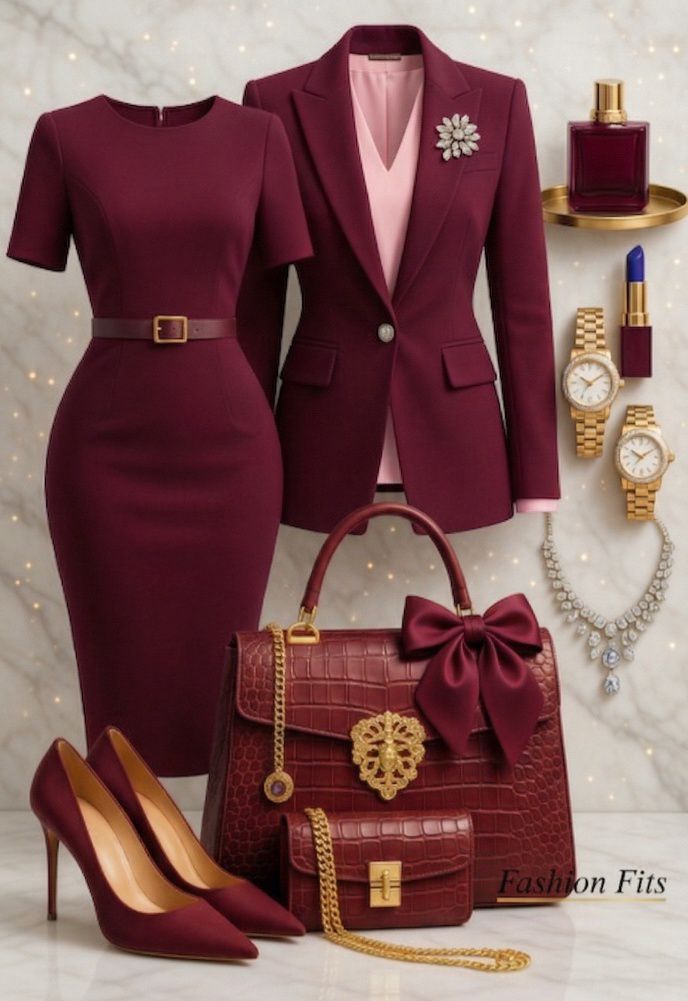 burgundy dress gold accessories Bold, rich, and ready to make a statement – this bordeaux suit is serving pure confidence💜 https://www.y-a-s.com/share?cgid=ys-newin Prom dresses Taille:S PrettyLittleThing | Dresses | persistent_note: 40% Off Everything! and a mixed