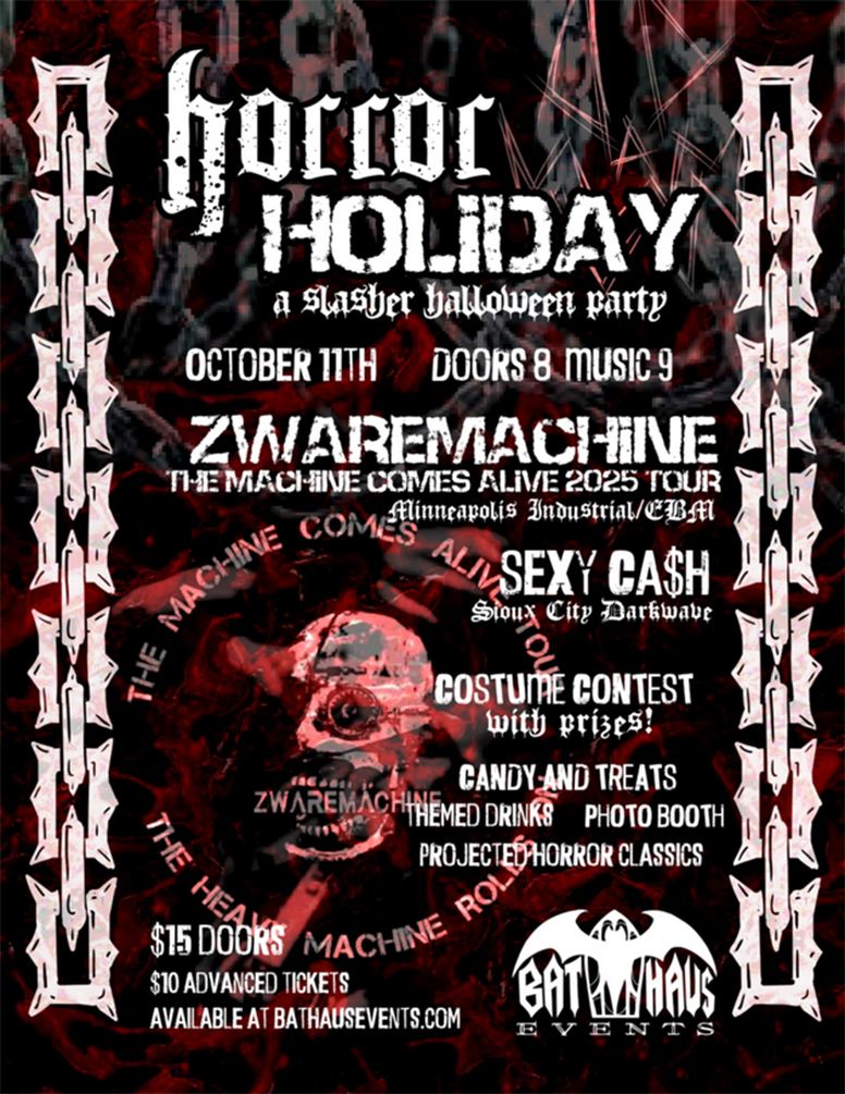 Horror Holiday: A Slasher Halloween Party w/ ZWAREMACHINE; The Machine ...