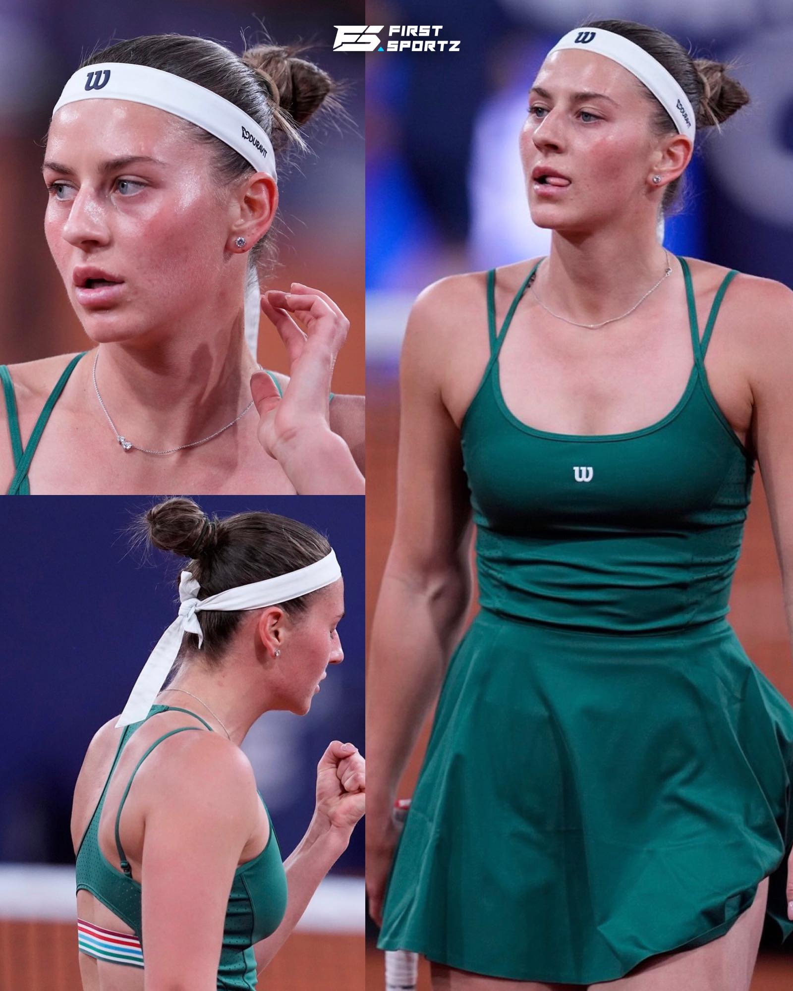 marta kostyuk green dress is bringing the heat in her latest Wilson on-court kit🎾👗 That deep forest against the clay is a certified 10/10💚👀 #fblifestyle #tennis #martakostyuk Style Beyond Size