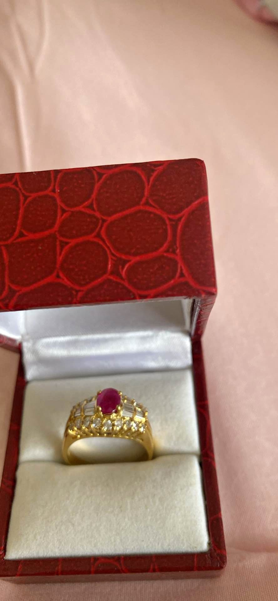 18k yellow gold ruby and diamond ring - Rings - Melbourne, Victoria ...