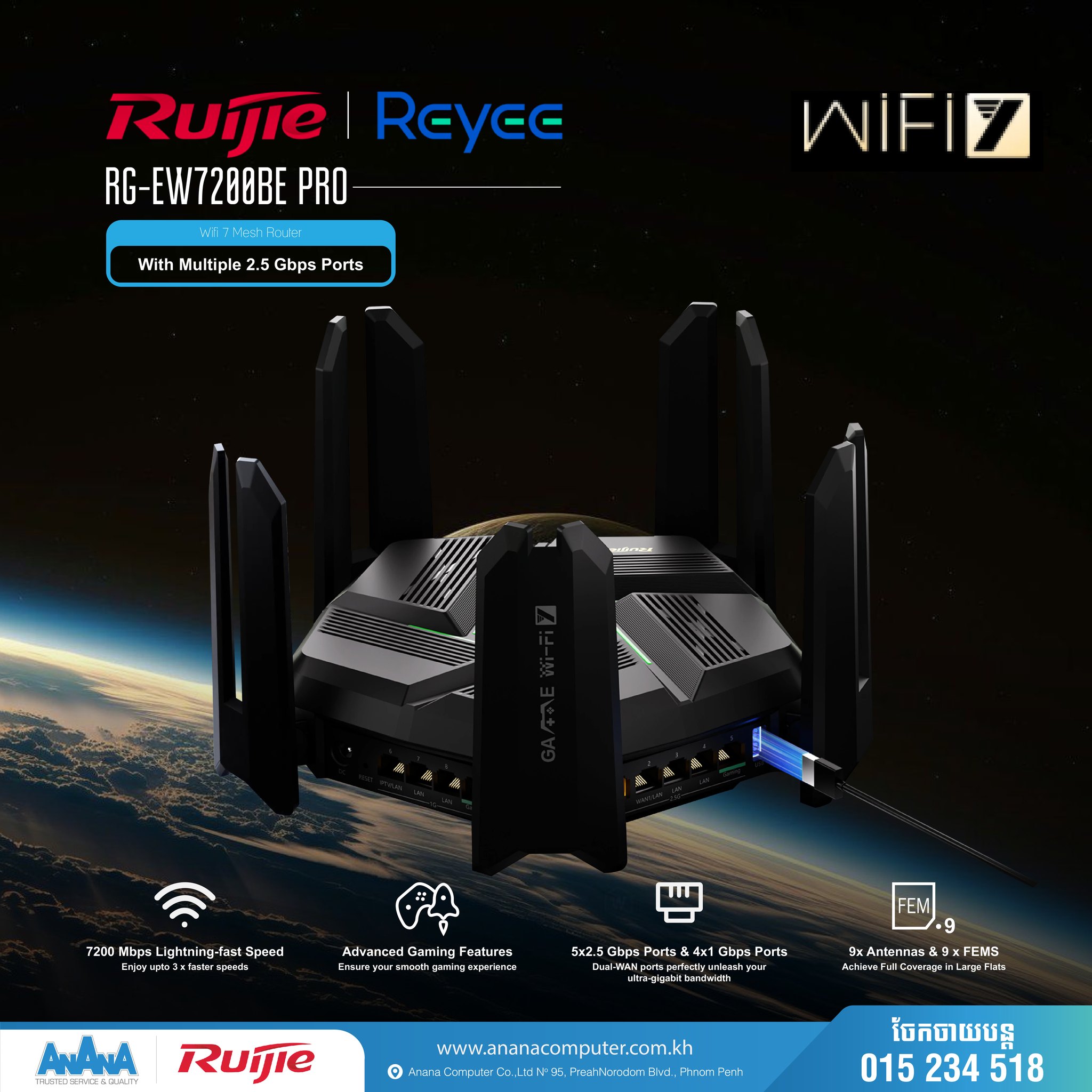 AnAnA - Ruijie Reyee RG-EW7200BE PRO Wi-Fi 7 Router 🚀 Wi-Fi 7 7200Mbps ...