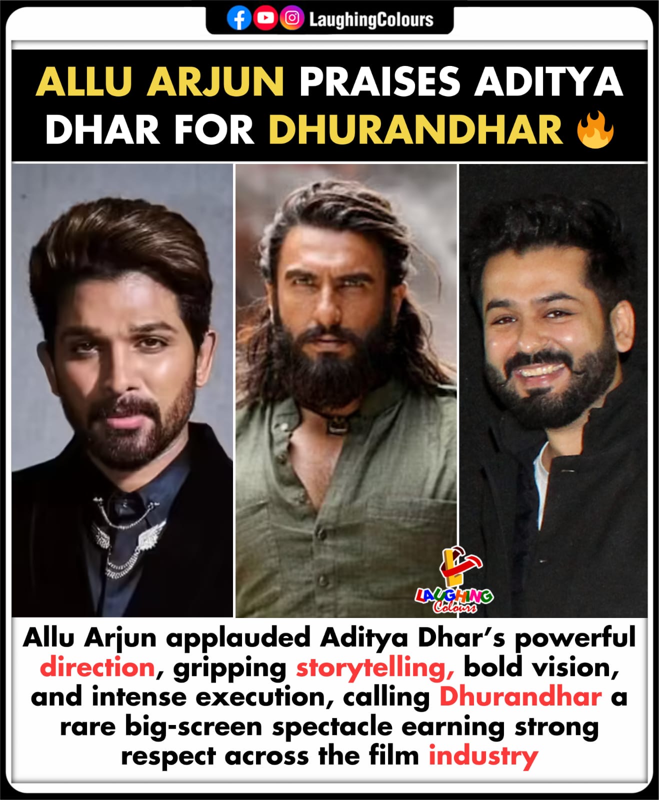 Laughing - Allu Arjun praises Dhurandhar 🔥 #AlluArjun #Dhurandhar # ...