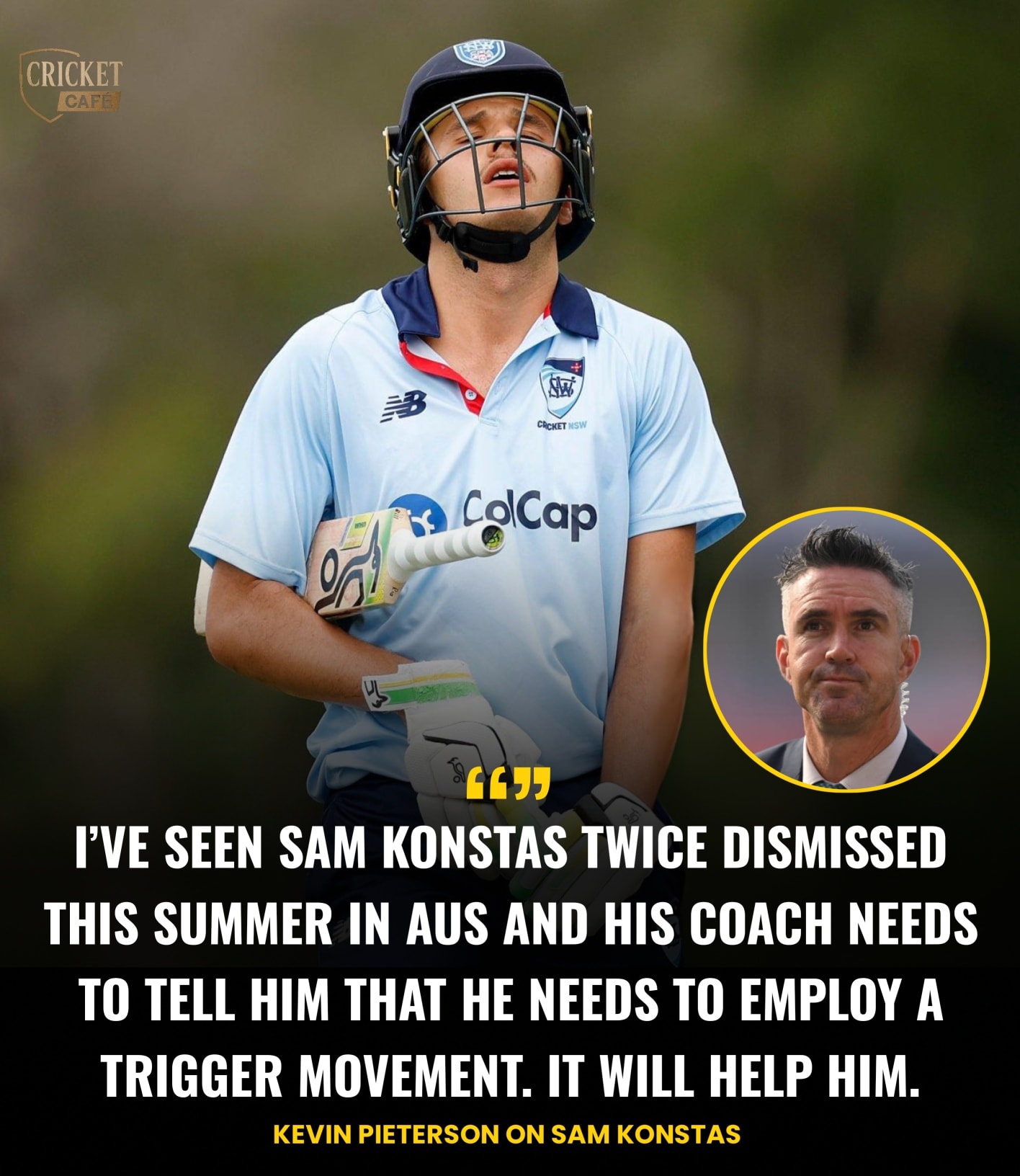 Cricket Cafe - 🇬🇧 KP’s Straight-Talk Note to Sam Constas:... | Facebook