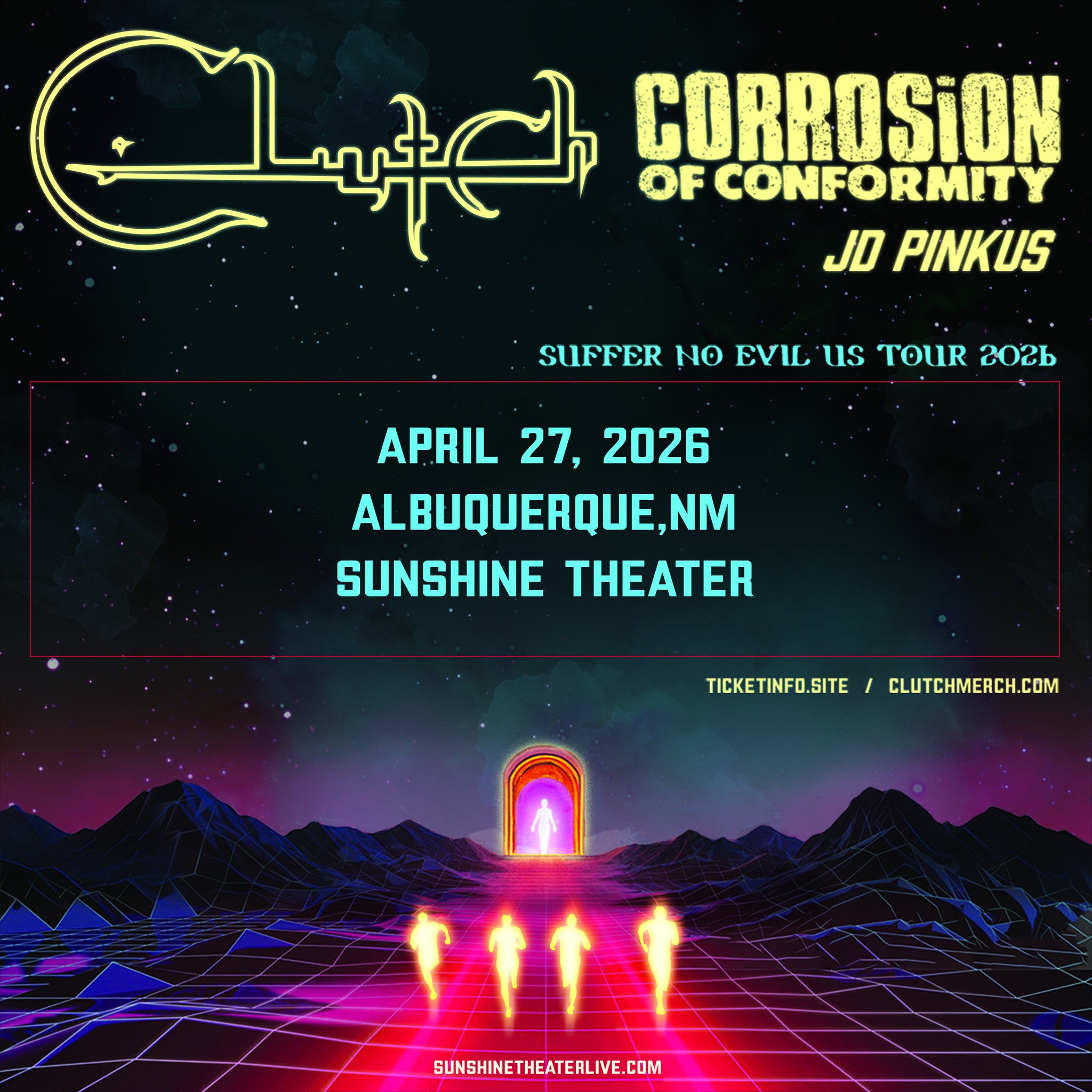 💥 This coming Monday! Clutch will be playing ABQ at Sunshine