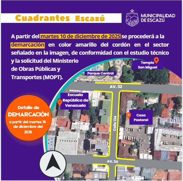 Municipalidad - 📌 Demarcación | Cuadrantes Escazú A partir del martes ...