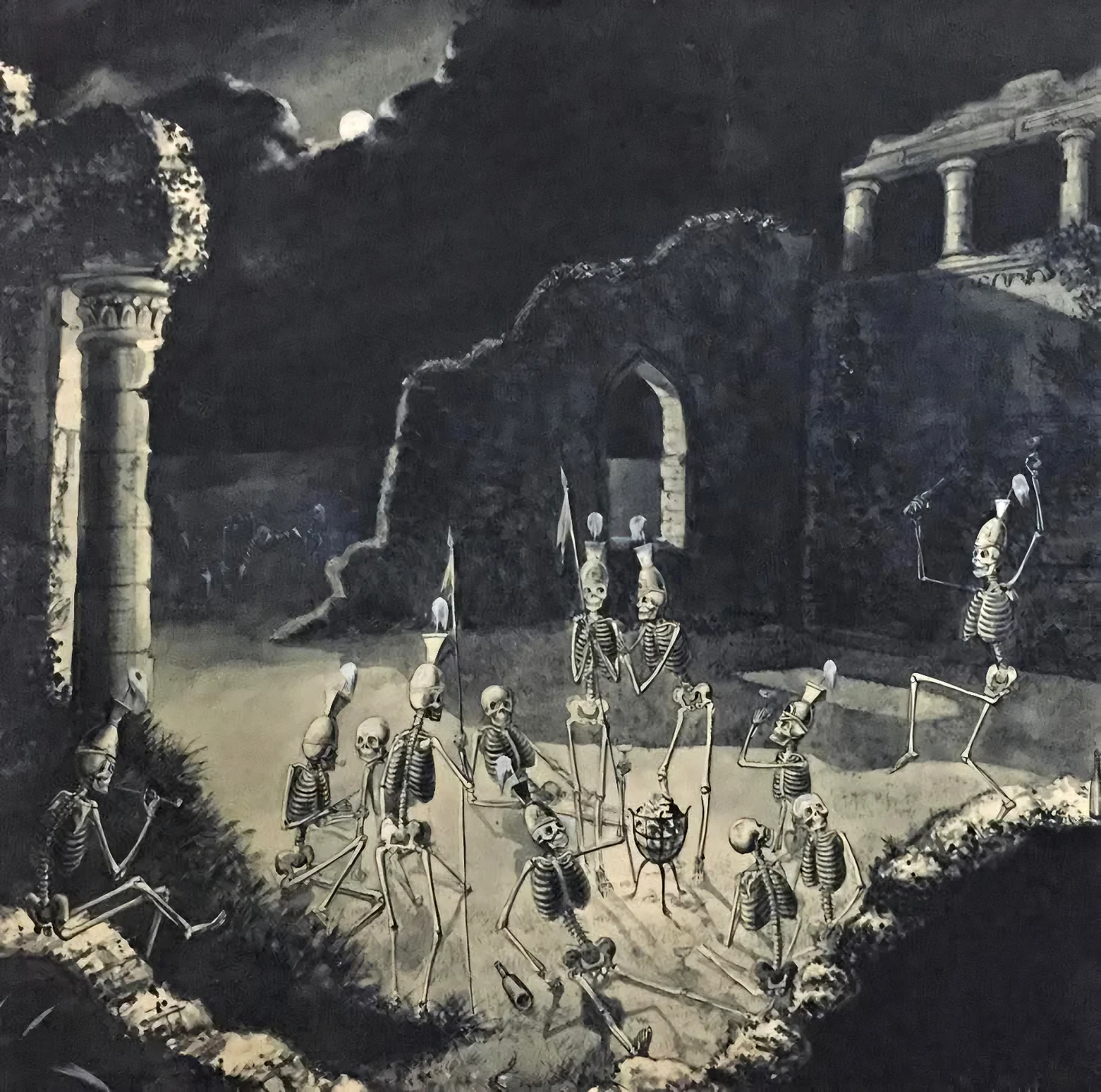 Dark - Prussian Skeleton Dance Macabre, circa 1880. Illustrated bt ...
