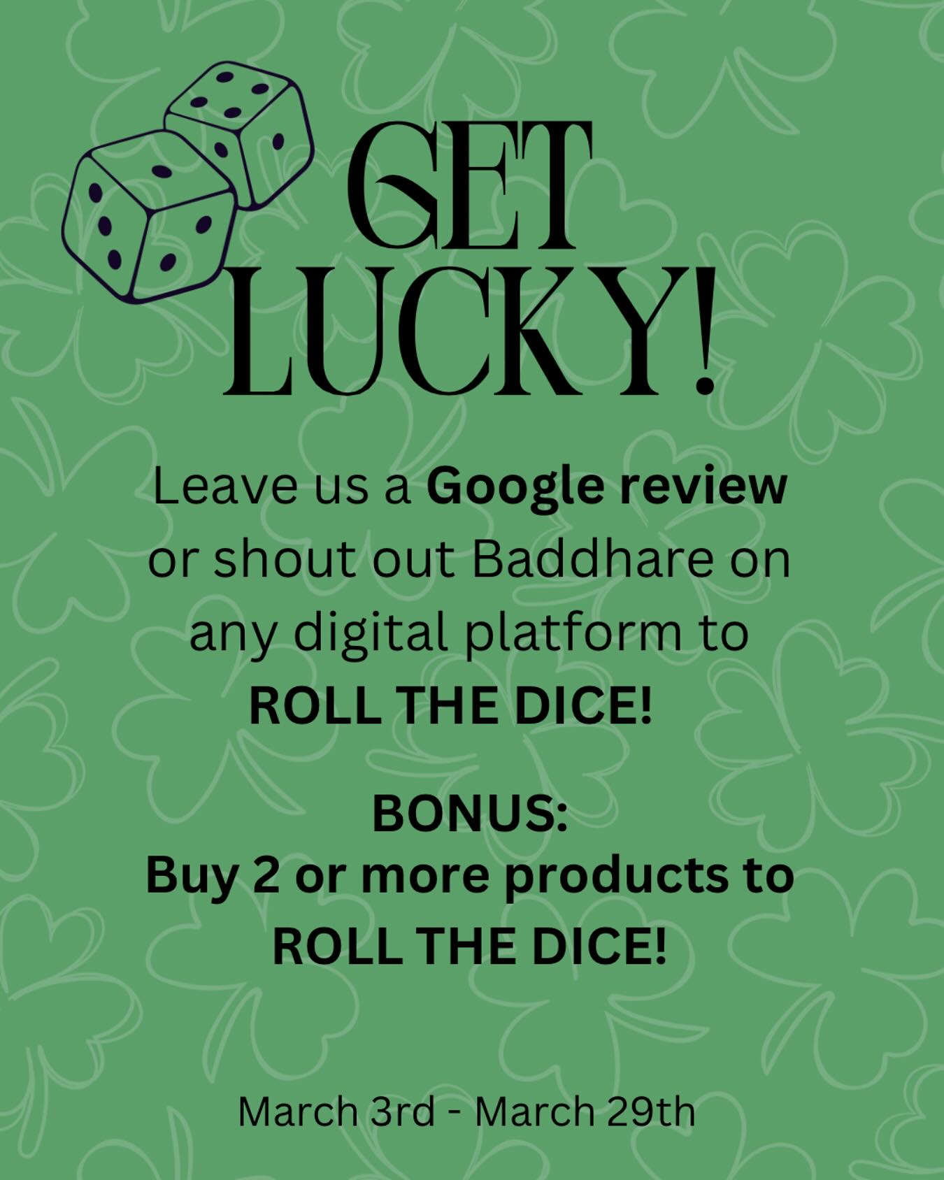 Shop - 🎲 Get Lucky with Baddhare! 🎲 This March, we’re rolling into ...