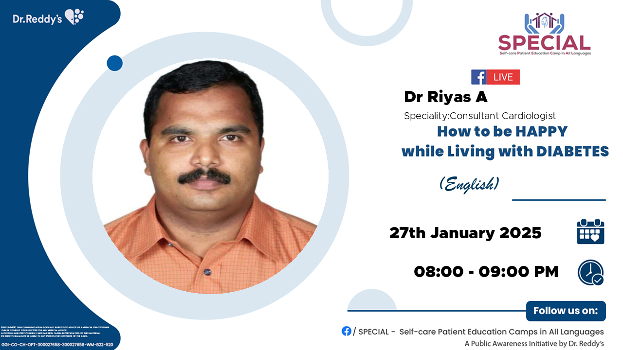 Live Talk with Dr Riyas A on Diabetes Self-care While at Home