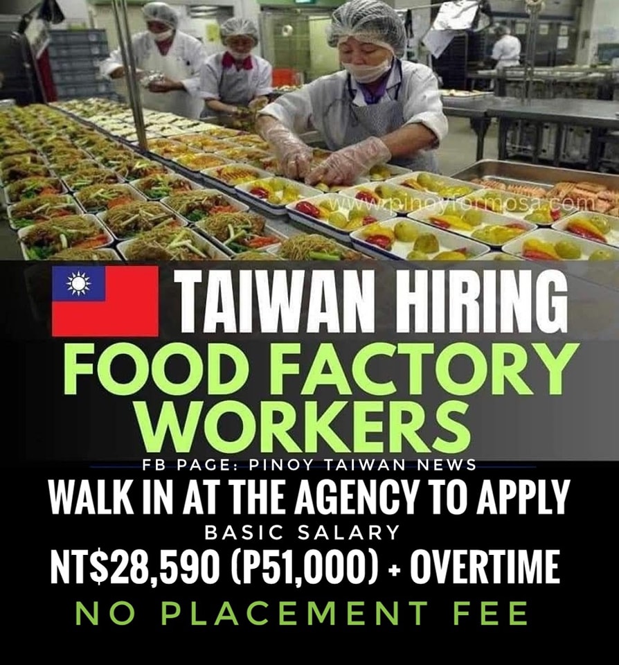 Pinoy - CHECK DETAILS : https://bit.ly/EvaAirFoods FOOD FACTORY MALE ...