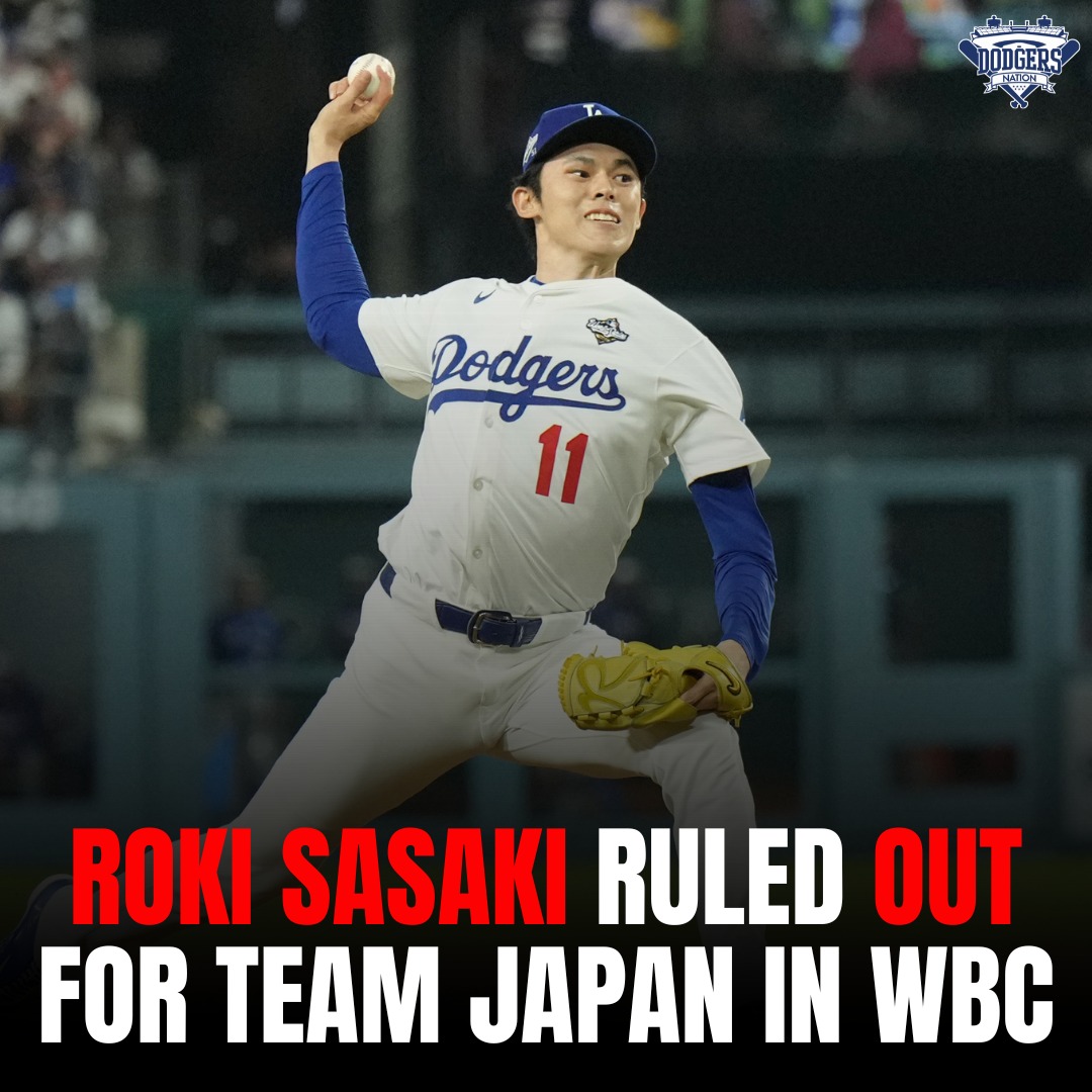 Dodgers - Roki Sasaki is NOT on the roster to represent Team Japan in ...