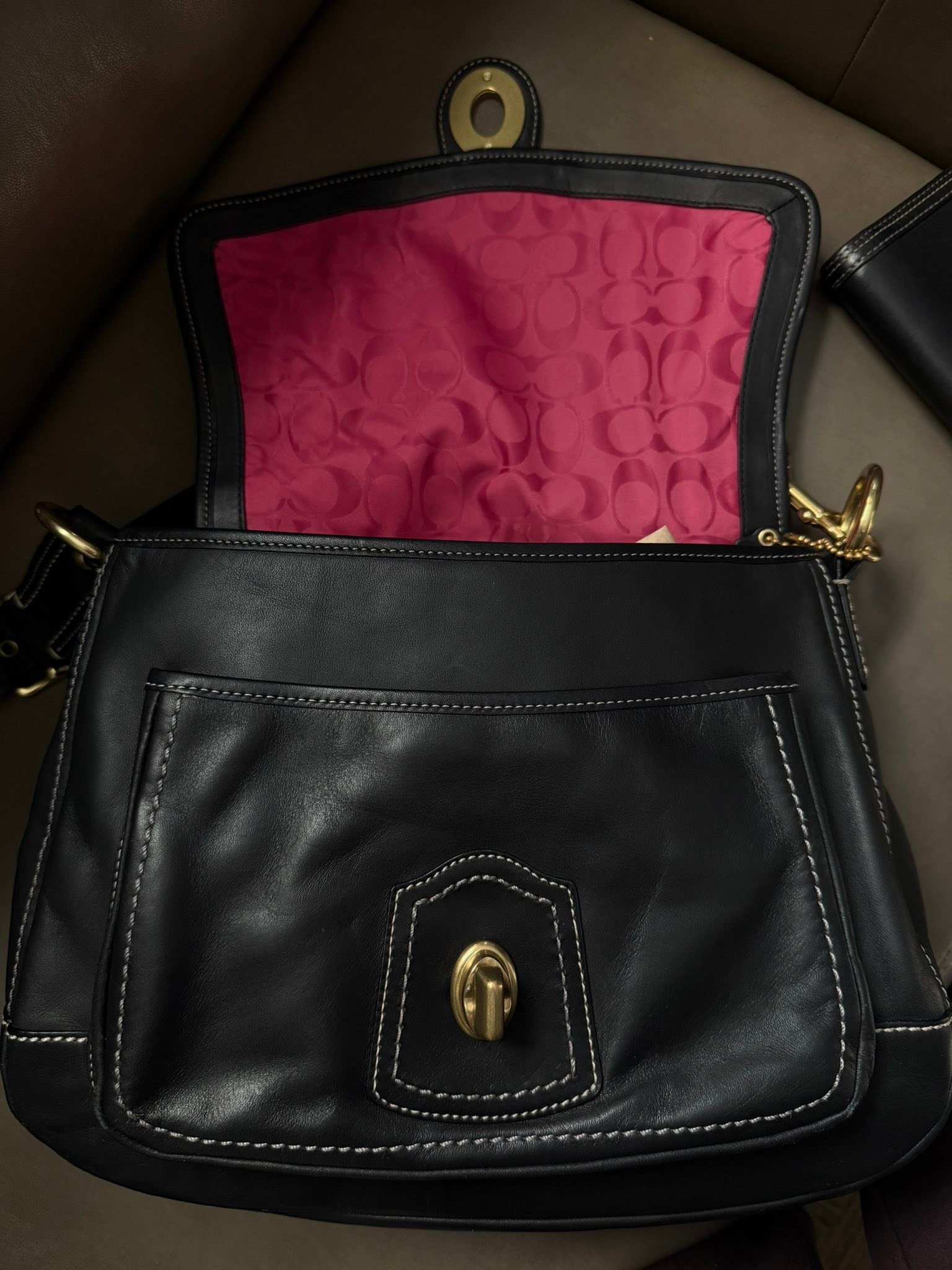 Coach 65th Anniversary Black Leather Shoulder Bag for Sale