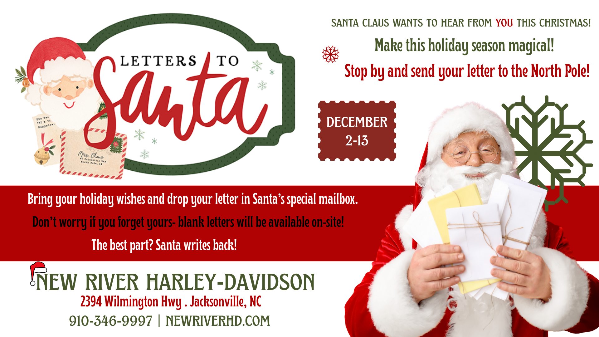 New - 🎅📬 LETTERS TO SANTA IS BACK AT NEW RIVER HARLEY-DAVIDSON! 🎄 From ...