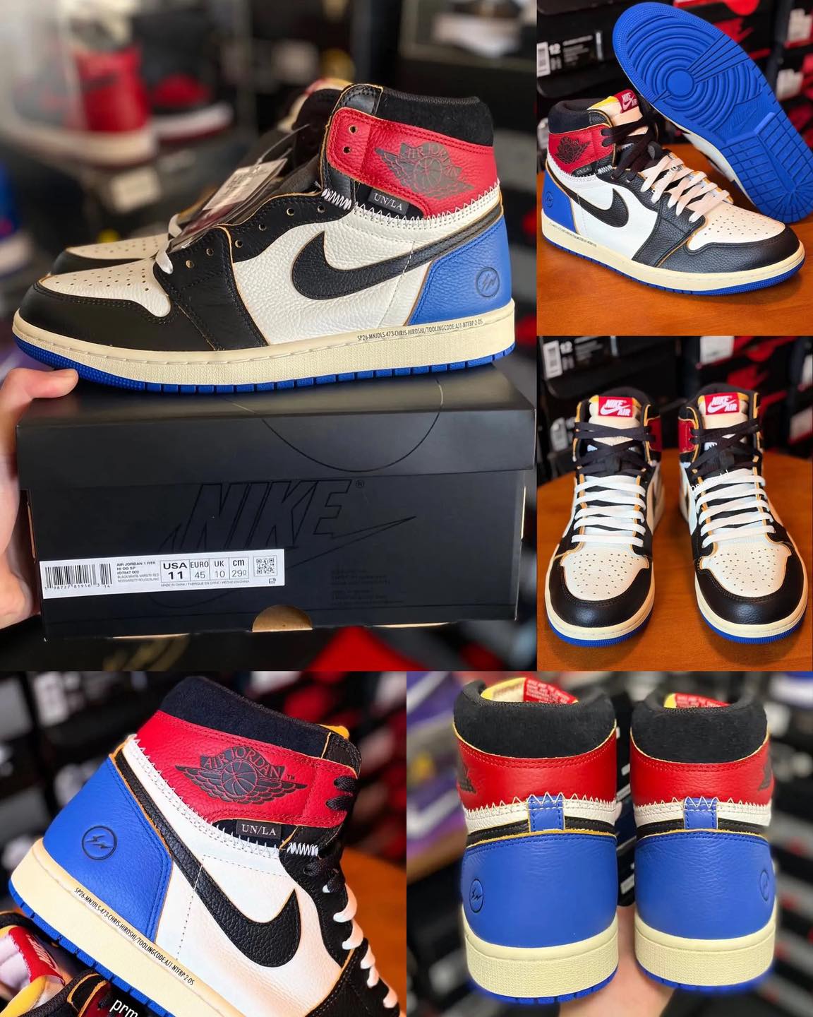 Detailed look at the Fragment x Union LA x Air Jordan 1 High OG