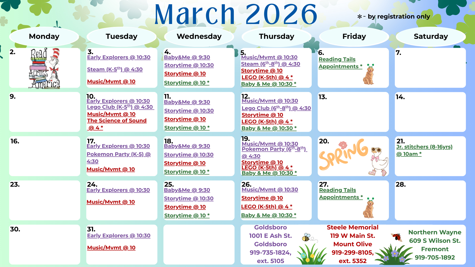 Happy March, Wildcats! Check out the March calendar from the Wayne 