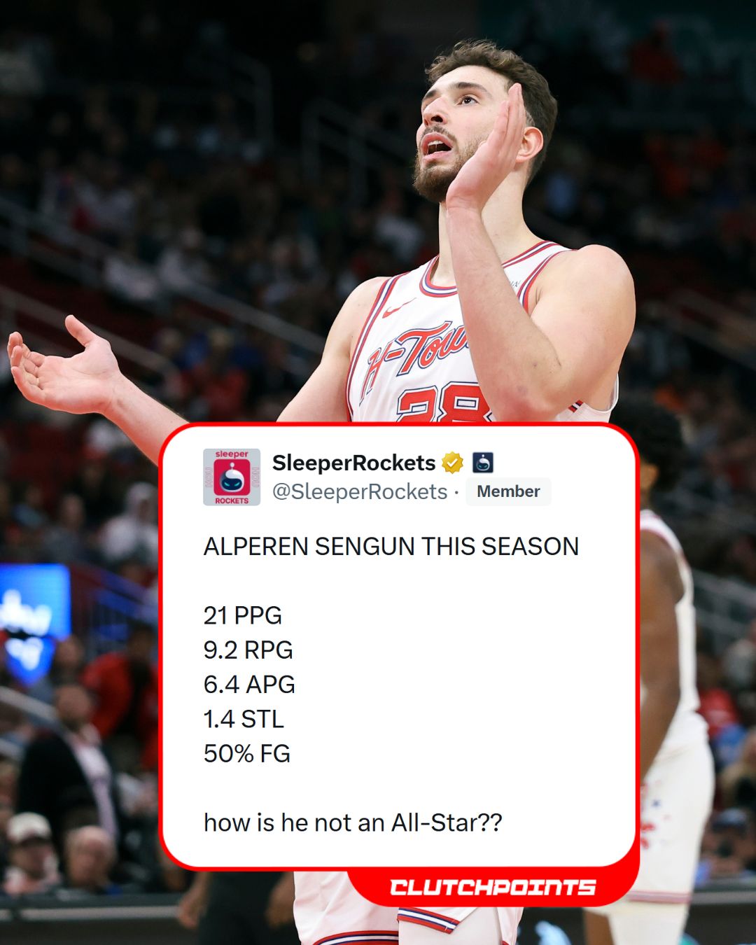 Rockets - Alperen Şengün is widely considered the biggest snub of the ...