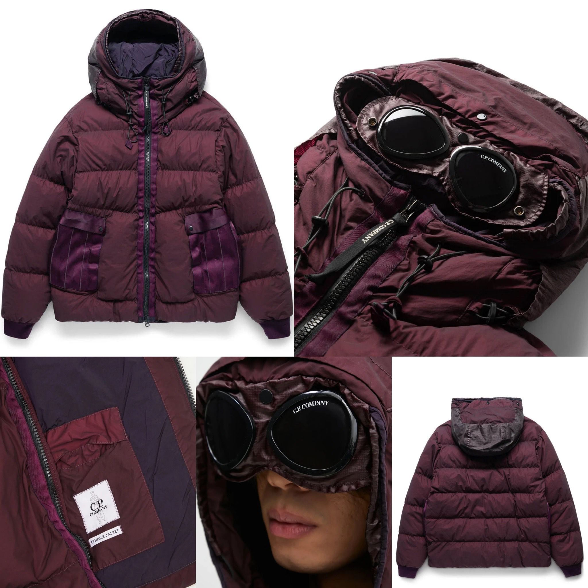 Top-End - Cp Company 266A Goggle Bi-Tm Down Jacket In Potent 
