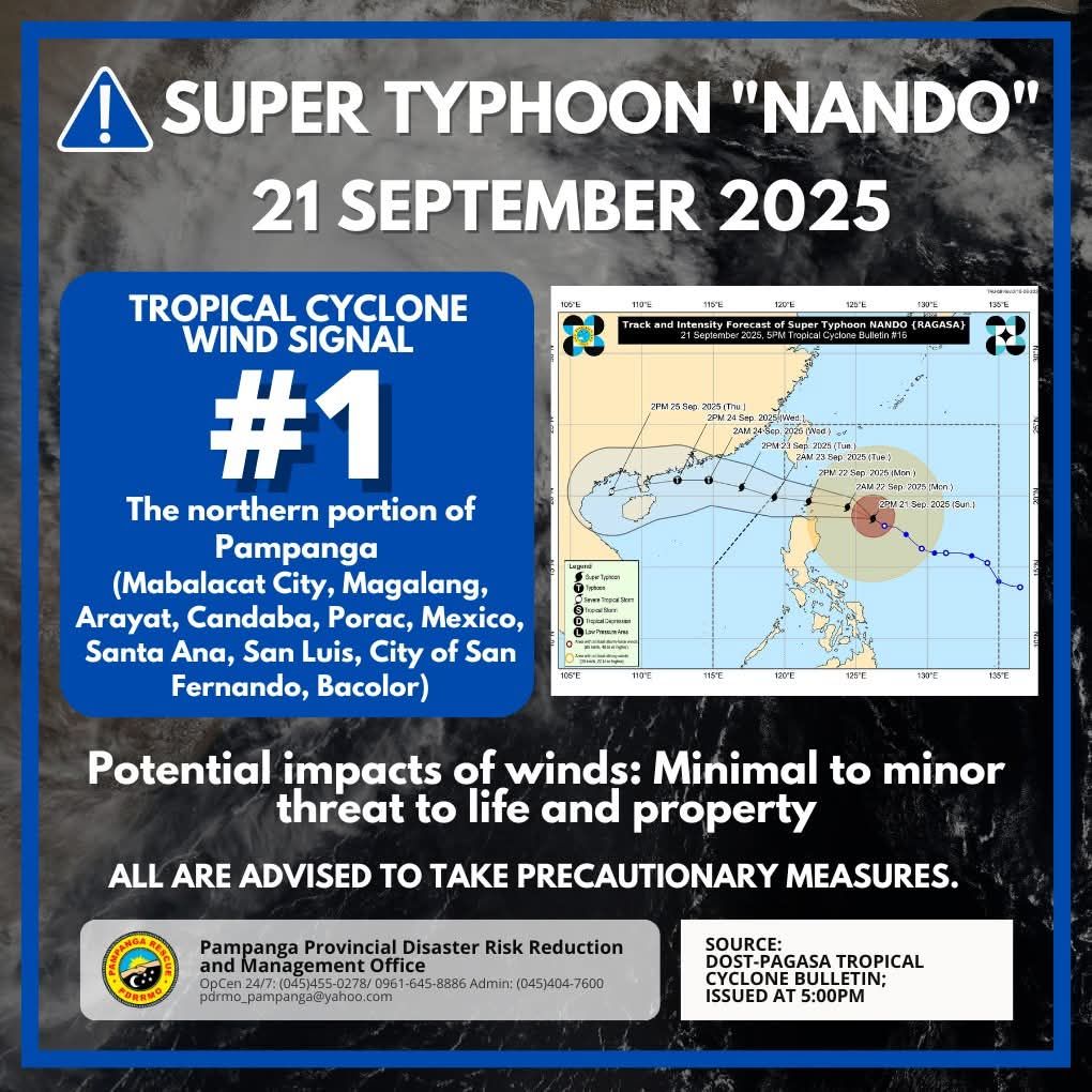 Pampanga - 𝗦𝗜𝗚𝗡𝗔𝗟 #𝟭 𝗜𝗡 𝗡𝗢𝗥𝗧𝗛𝗘𝗥𝗡 𝗣𝗔𝗥𝗧𝗦 𝗢𝗙 𝗣𝗔𝗠𝗣𝗔𝗡𝗚𝗔 TROPICAL CYCLONE ...
