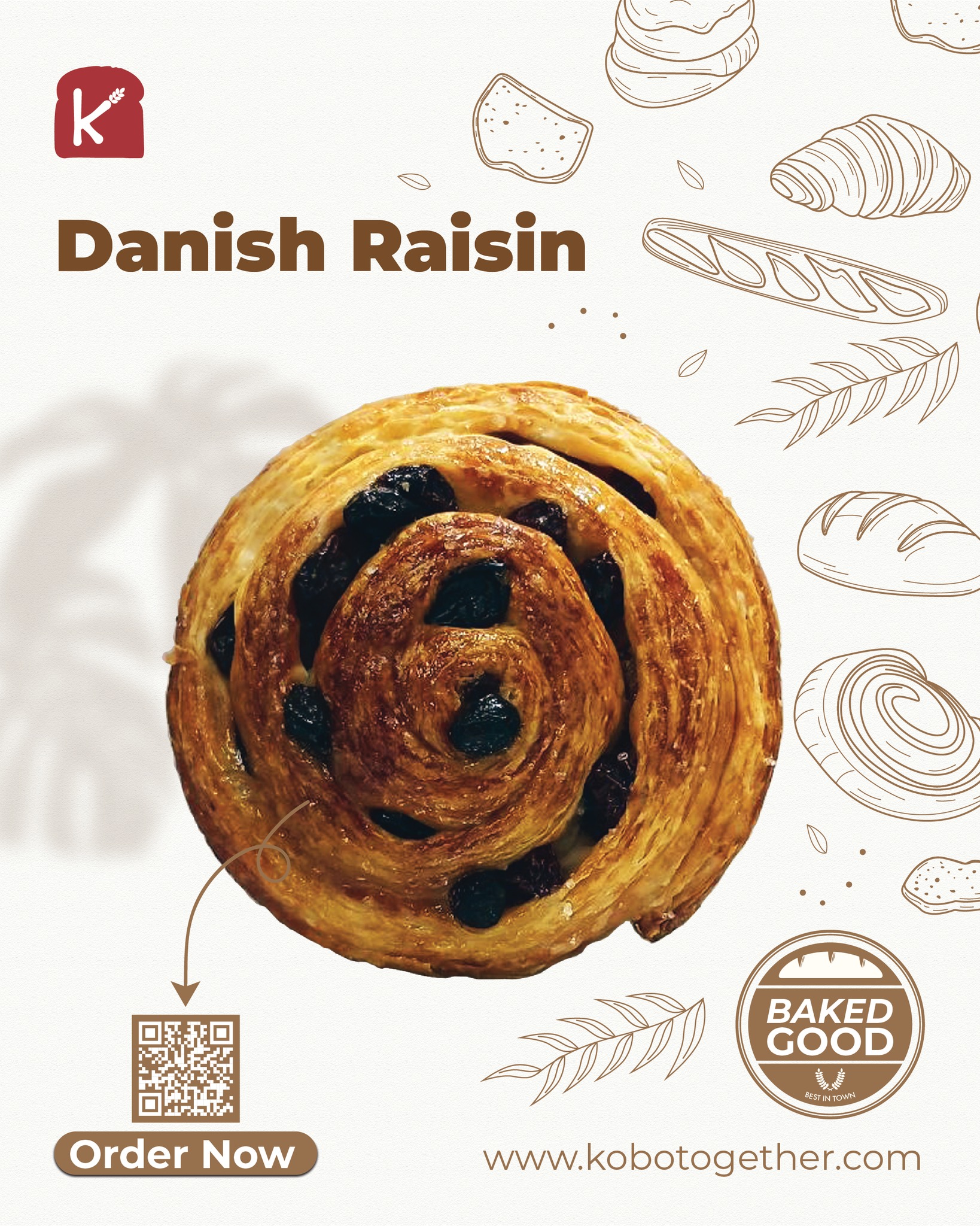 Kobo - 🥐 Sweet, flaky, and packed with juicy raisins — our Danish ...