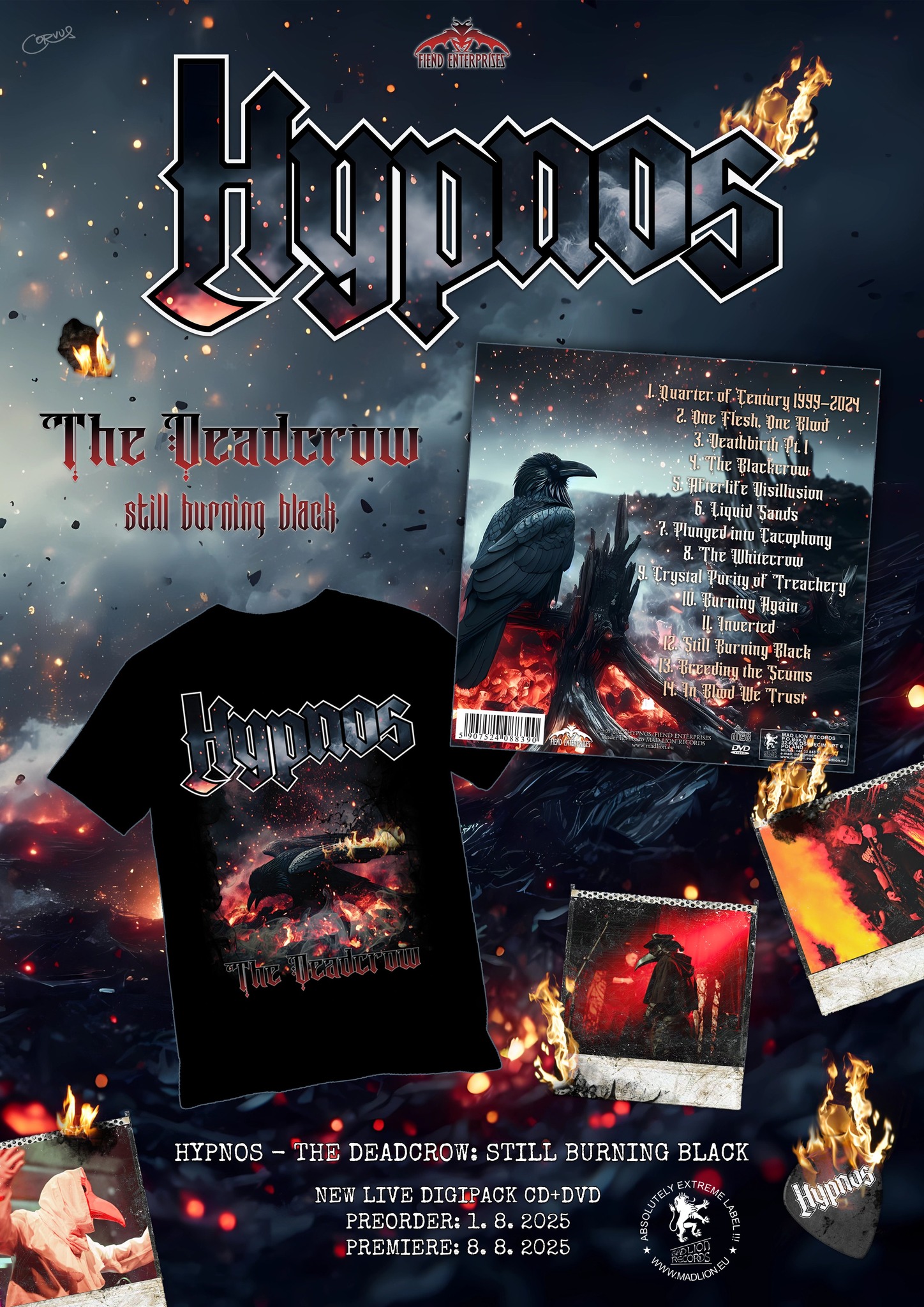 THE DEADCROW CD&DVD - Pre orders here: https://shop.madlion.eu/en 