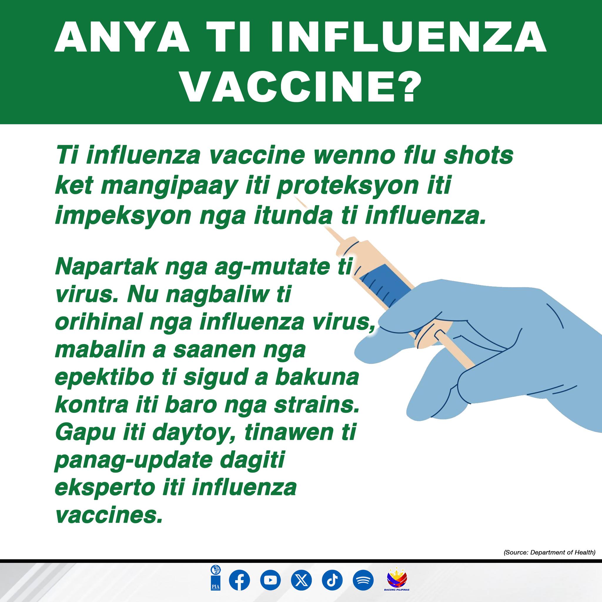 Ita nga uso manen ti influenza-like illness, kasayaatan ti agpabakuna ...